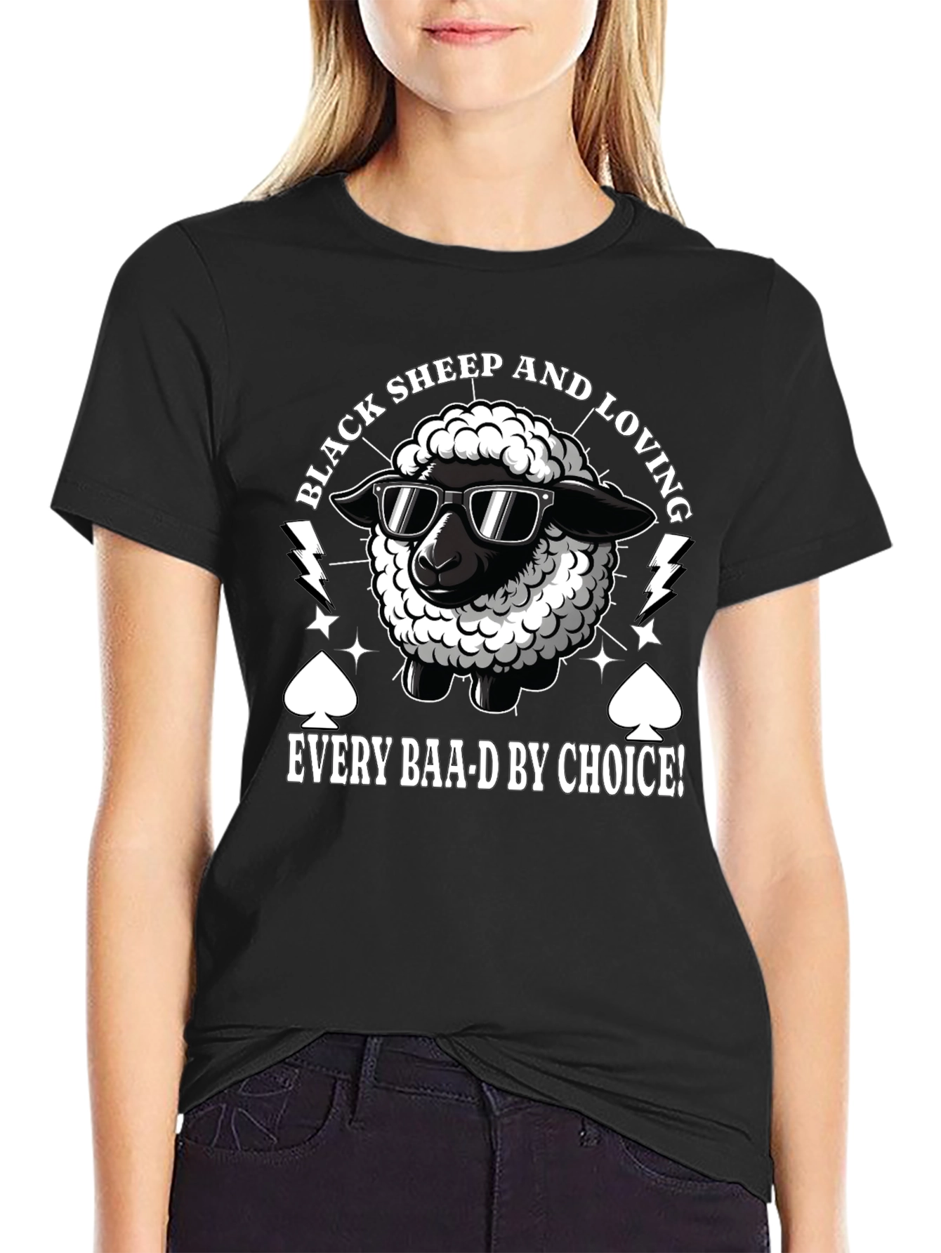 Black Sheep Loving Funny Graphic T-Shirt