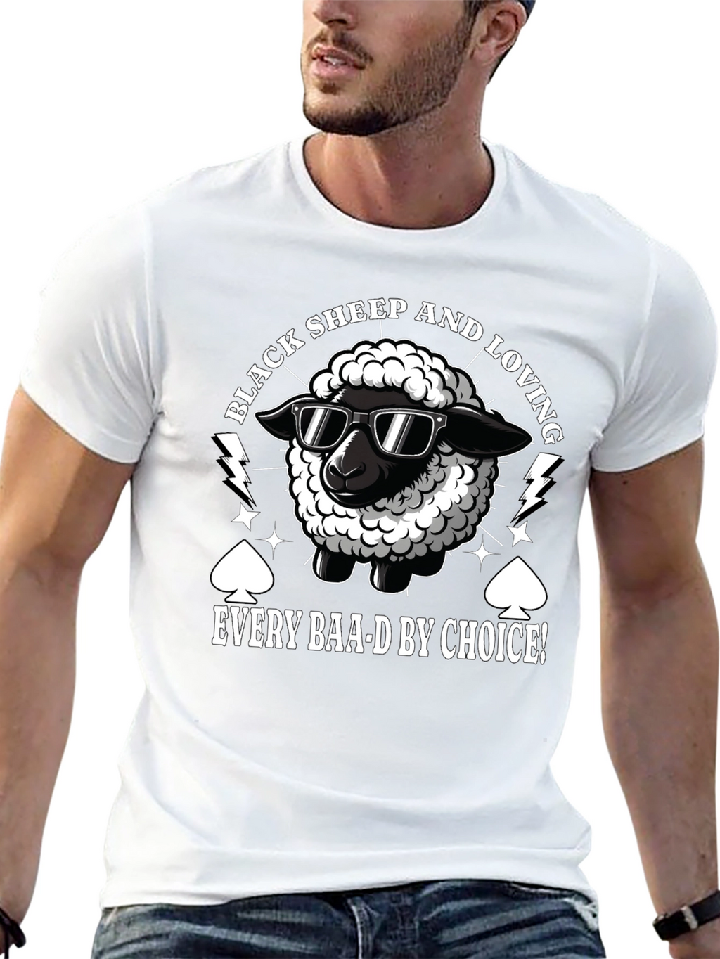 Black Sheep Loving Funny Graphic T-Shirt