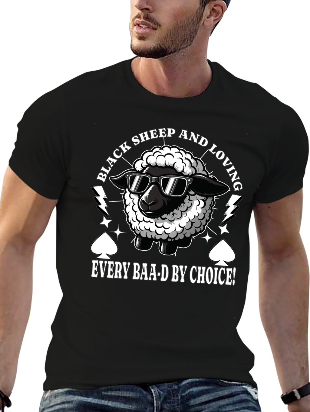 Black Sheep Loving Funny Graphic T-Shirt