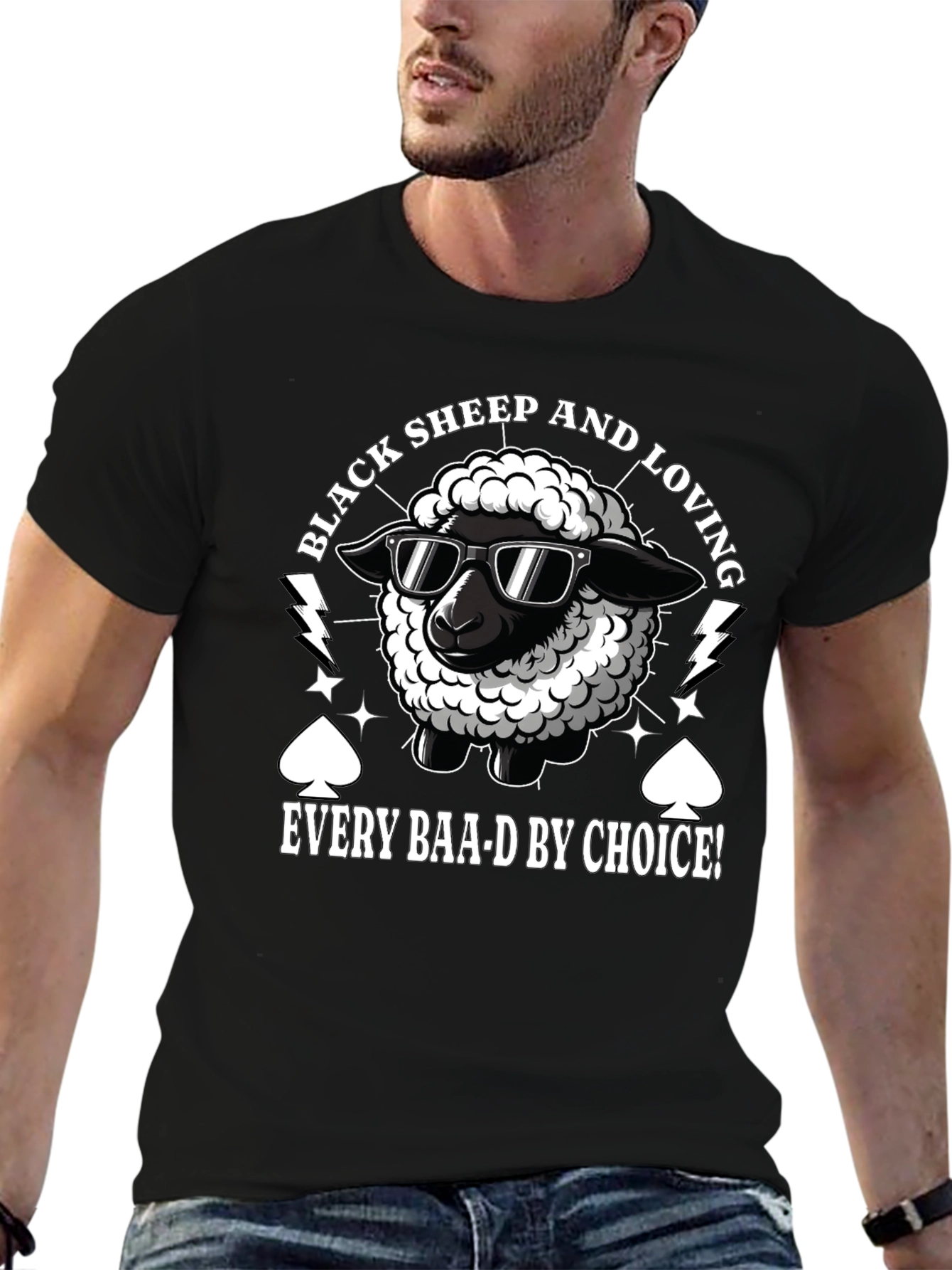 Black Sheep Loving Funny Graphic T-Shirt