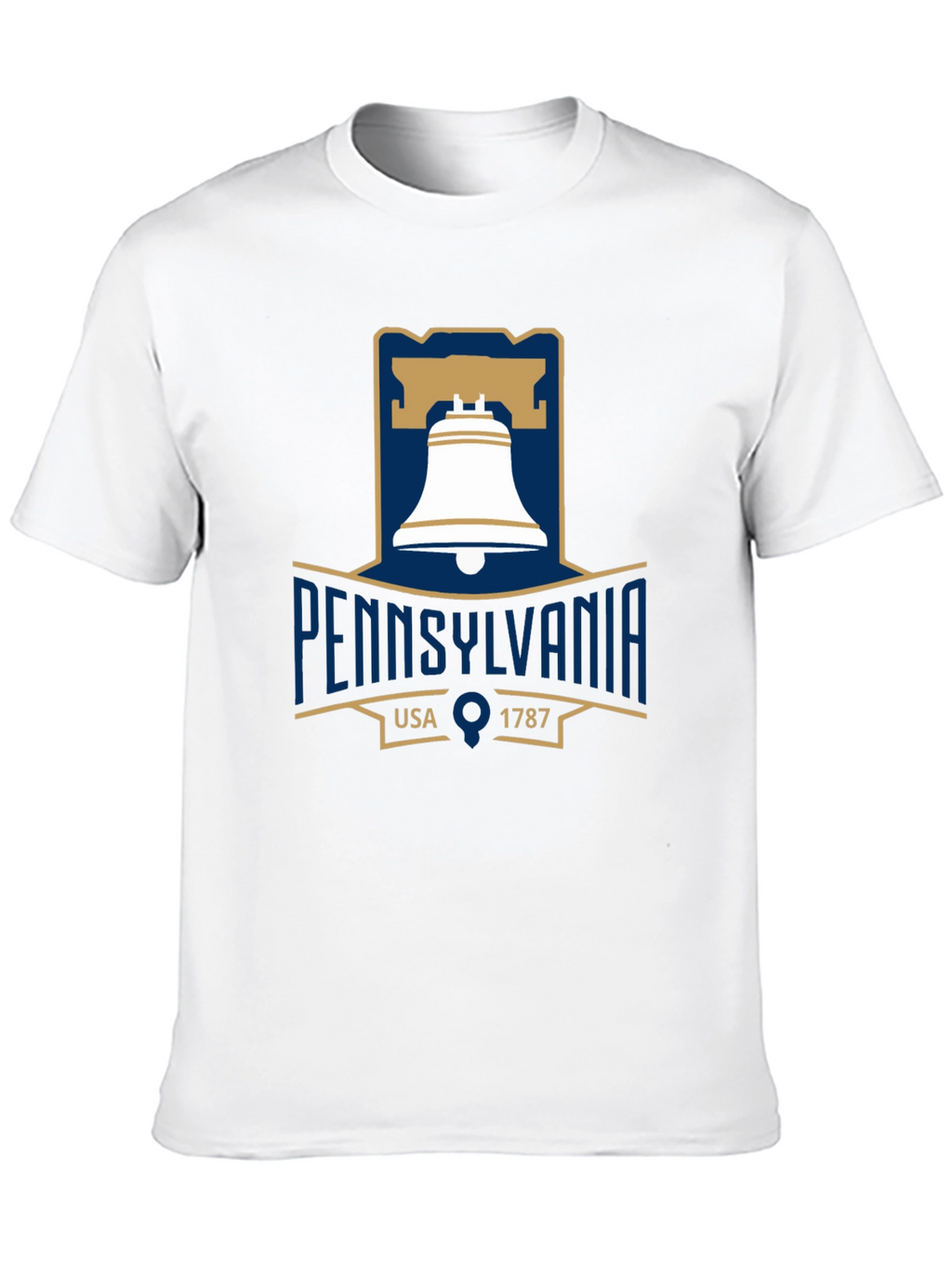 Pennsylvania Liberty Bell T-Shirt Black Cotton