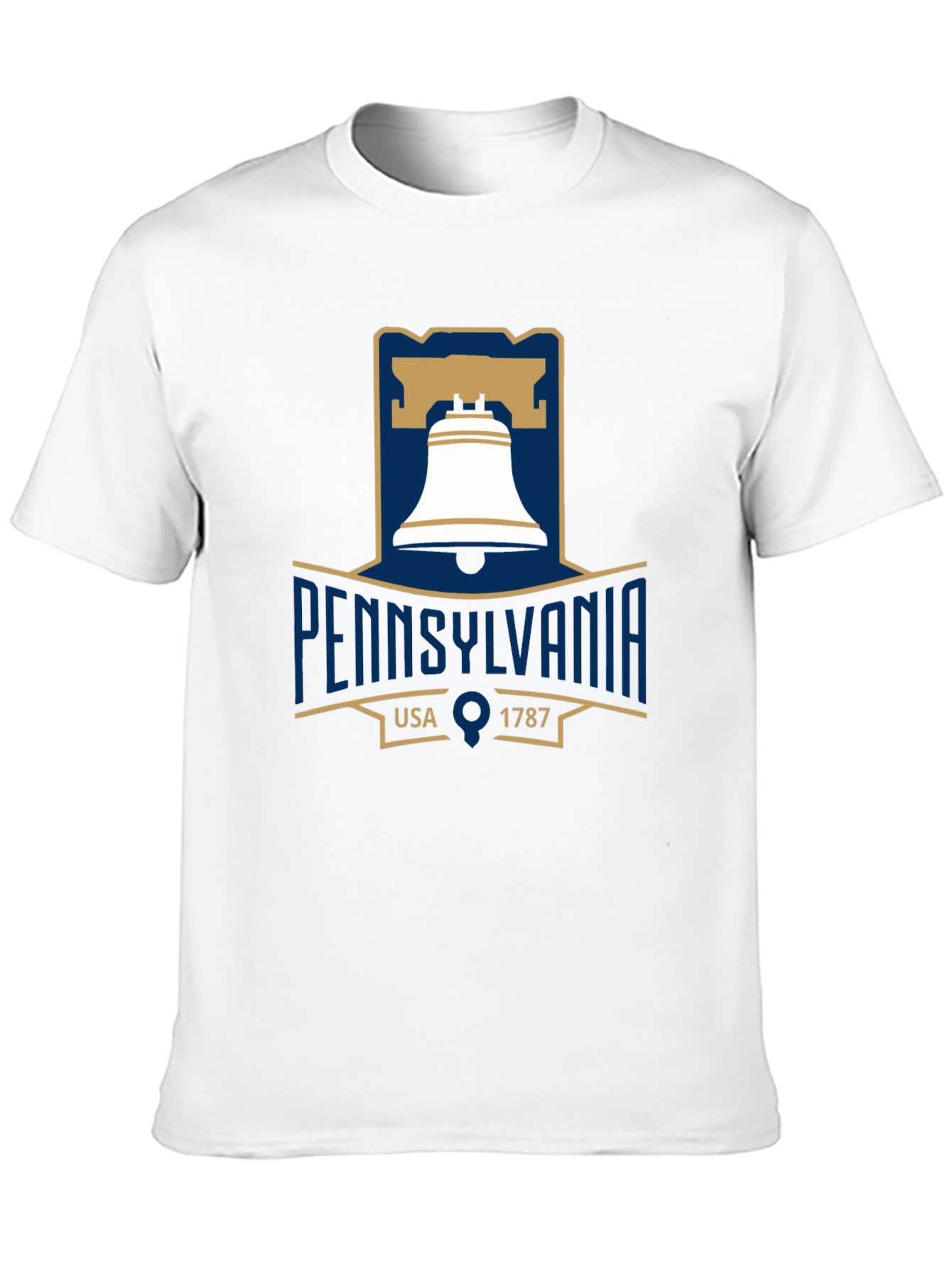 Pennsylvania Liberty Bell T-Shirt Black Cotton