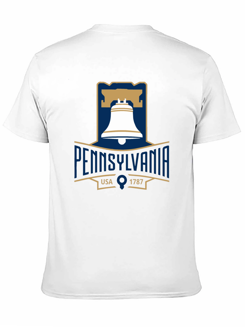 Pennsylvania Liberty Bell T-Shirt Black Cotton