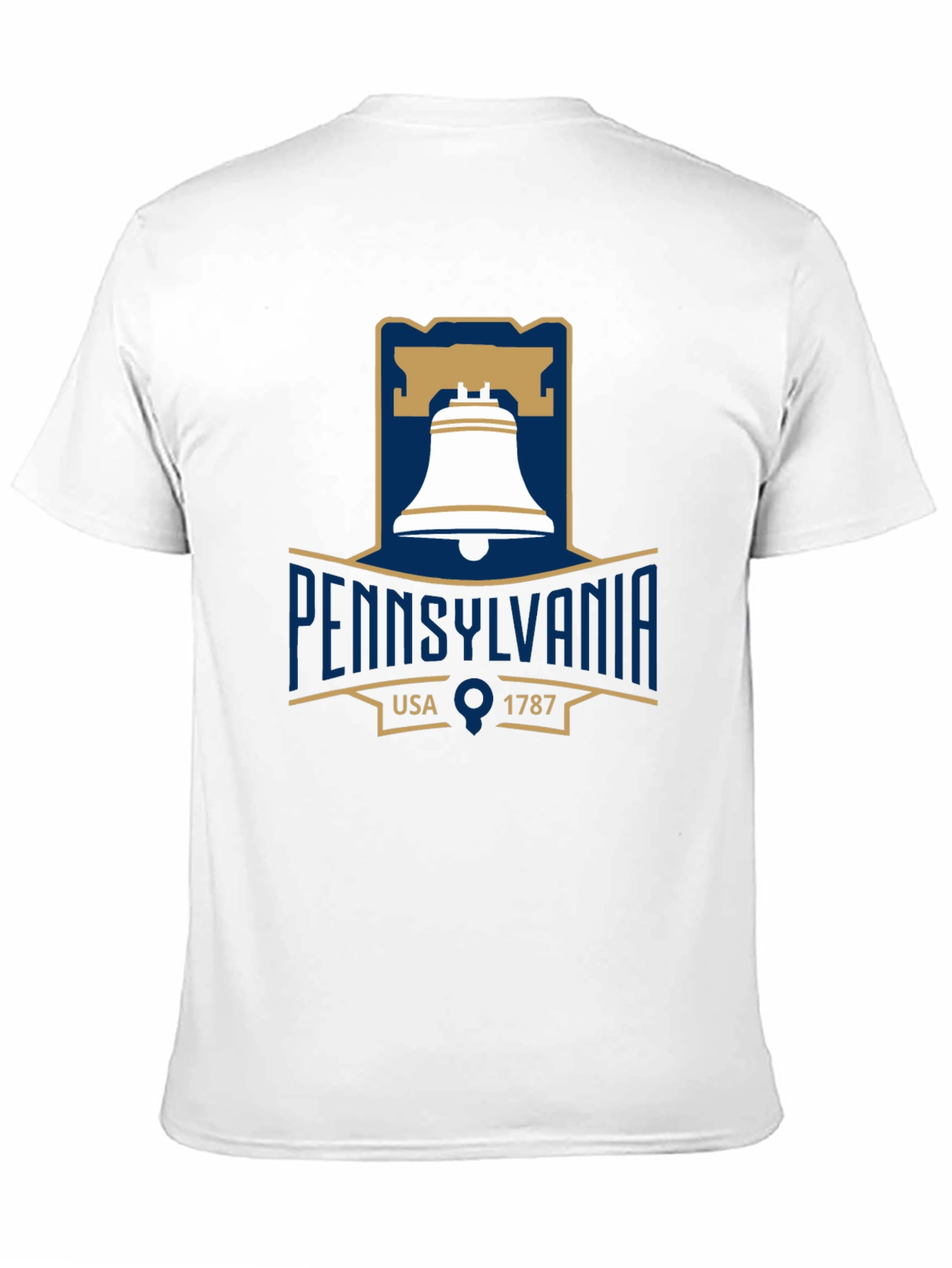 Pennsylvania Liberty Bell T-Shirt Black Cotton