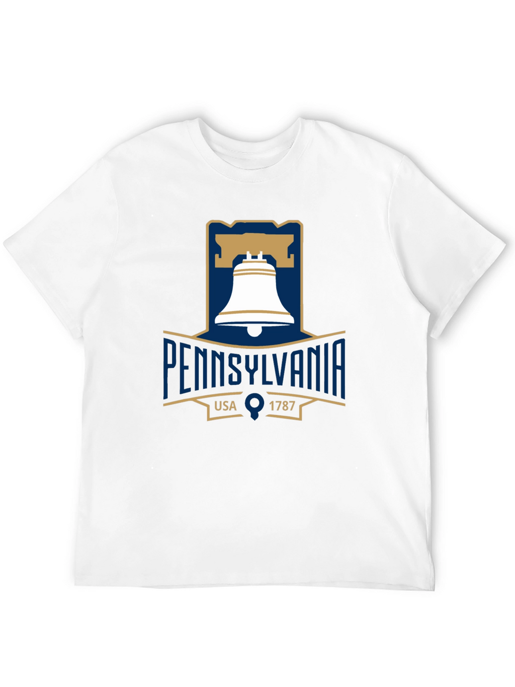 Pennsylvania Liberty Bell T-Shirt Black Cotton