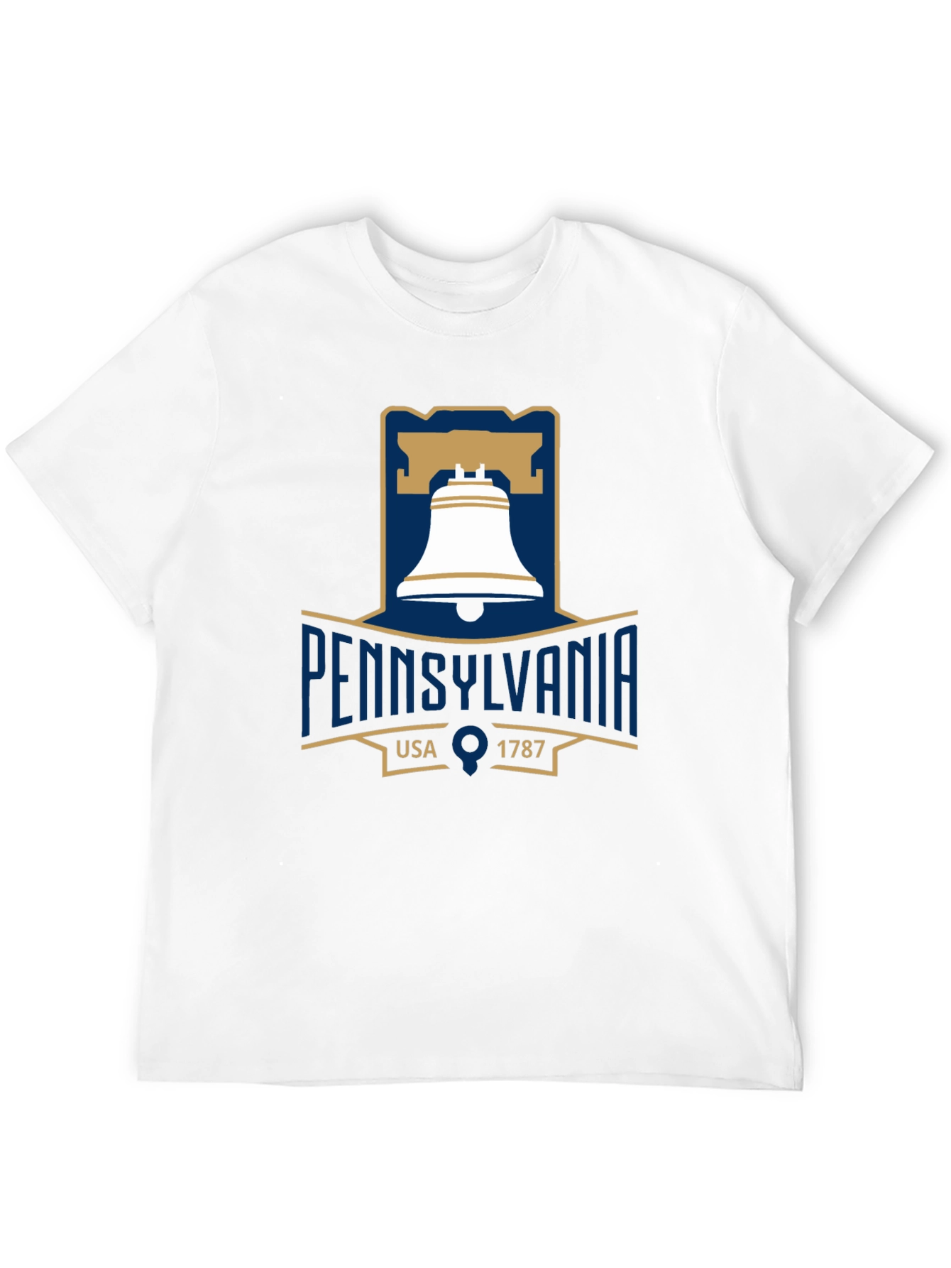 Pennsylvania Liberty Bell T-Shirt Black Cotton