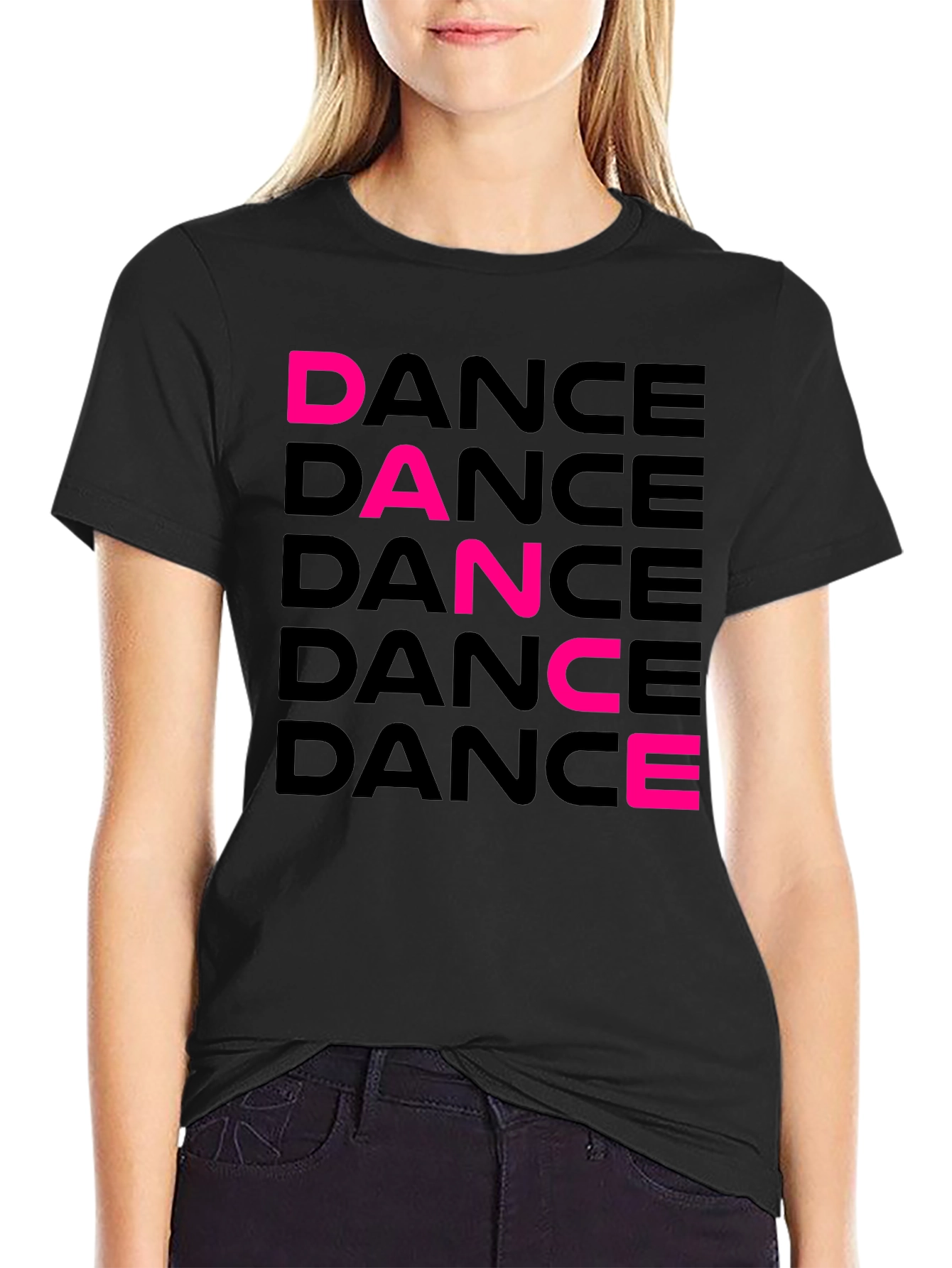 Dance T-Shirt: Black Cotton Graphic Tee for Dance Lovers