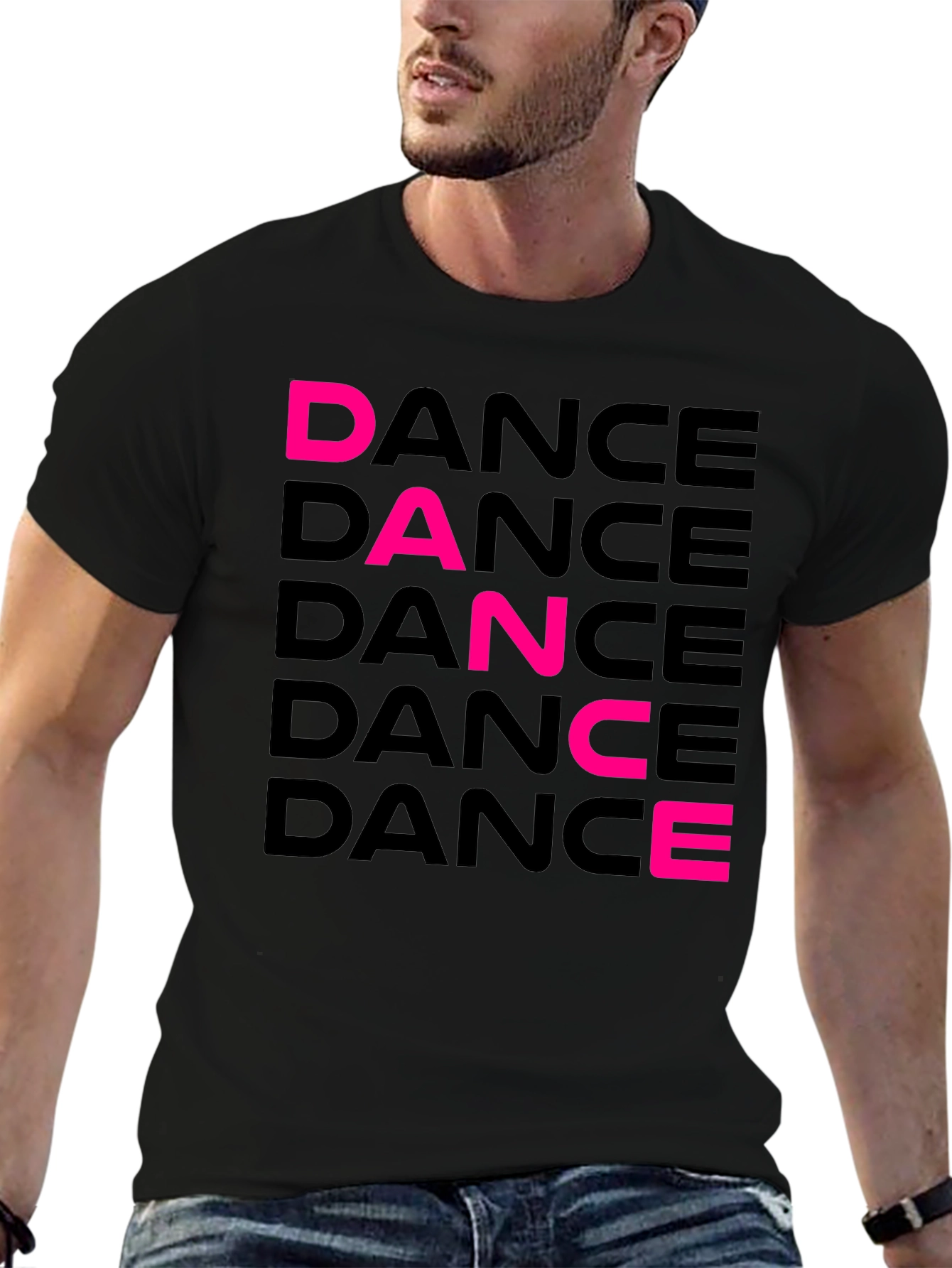 Dance T-Shirt: Black Cotton Graphic Tee for Dance Lovers