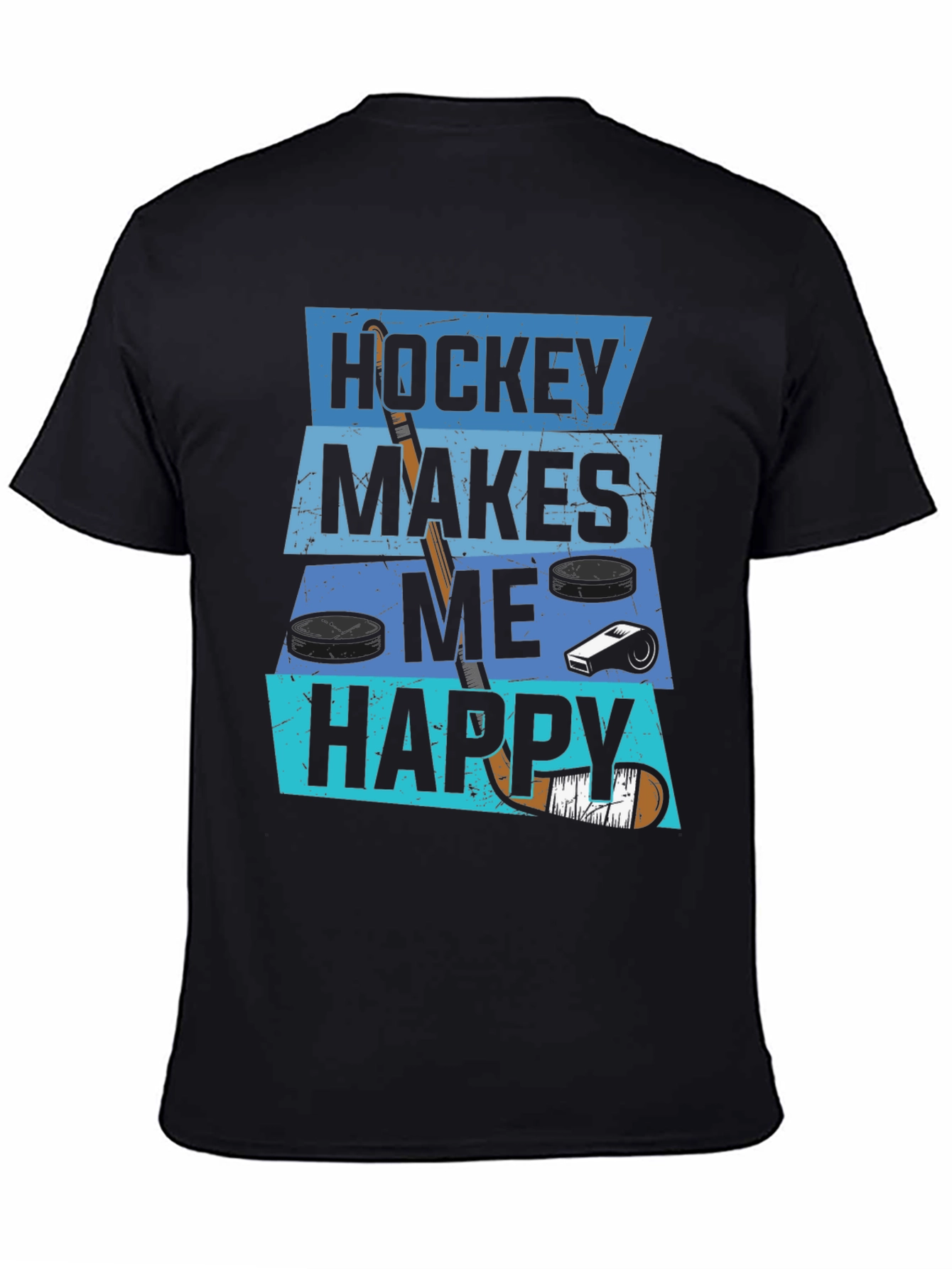 Hockey Makes Me Happy Graphic T-Shirt