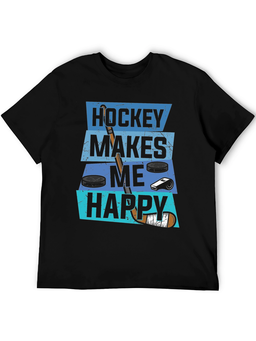 Hockey Makes Me Happy Graphic T-Shirt