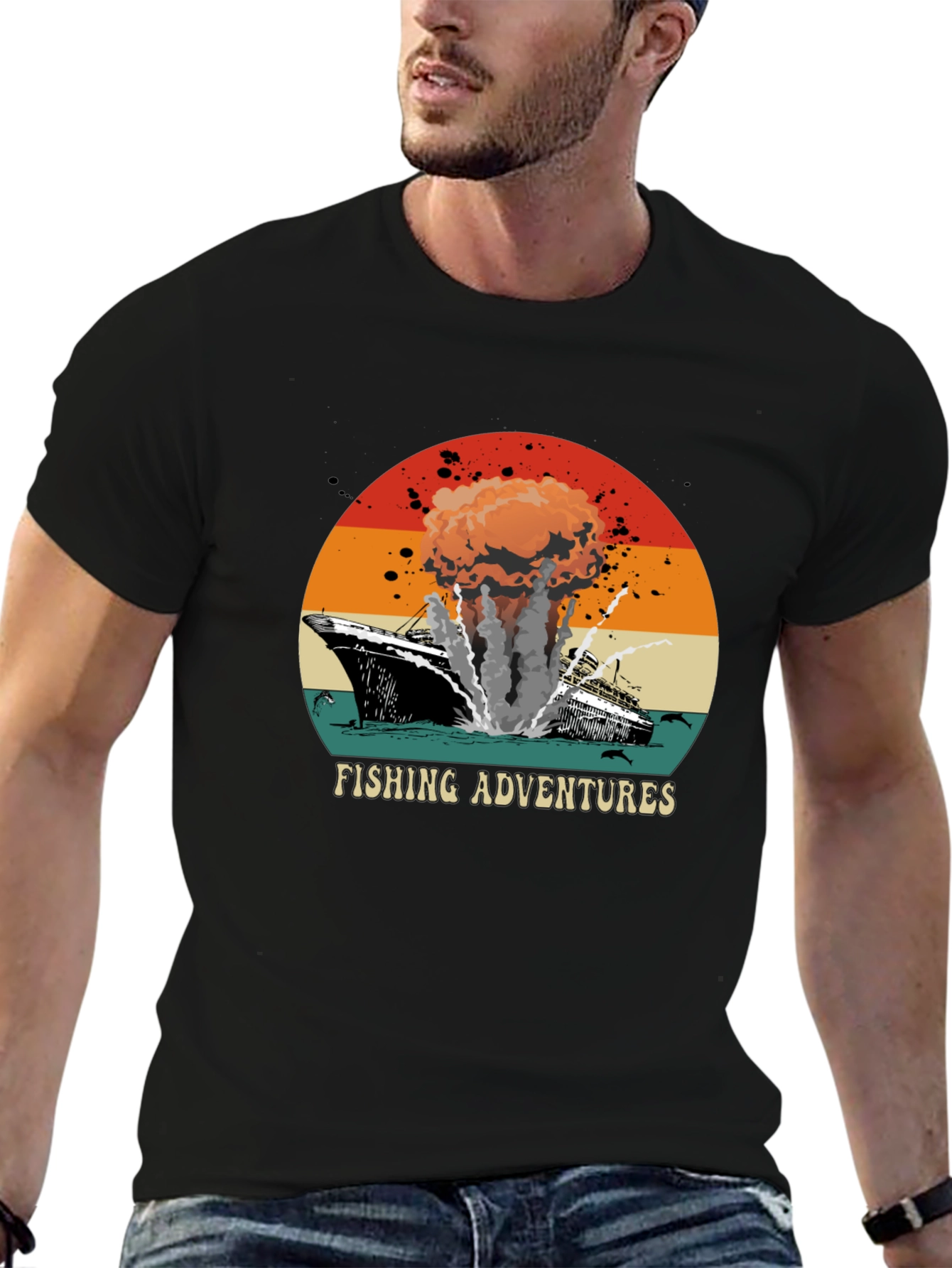 Fishing Adventures Graphic Tee - Retro Style