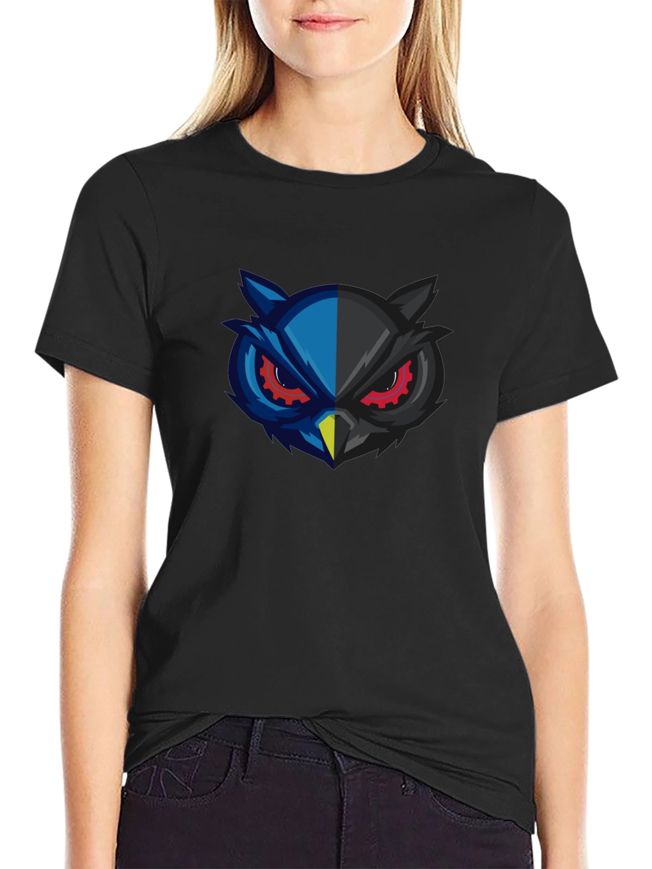 Owl Graphic Black T-Shirt