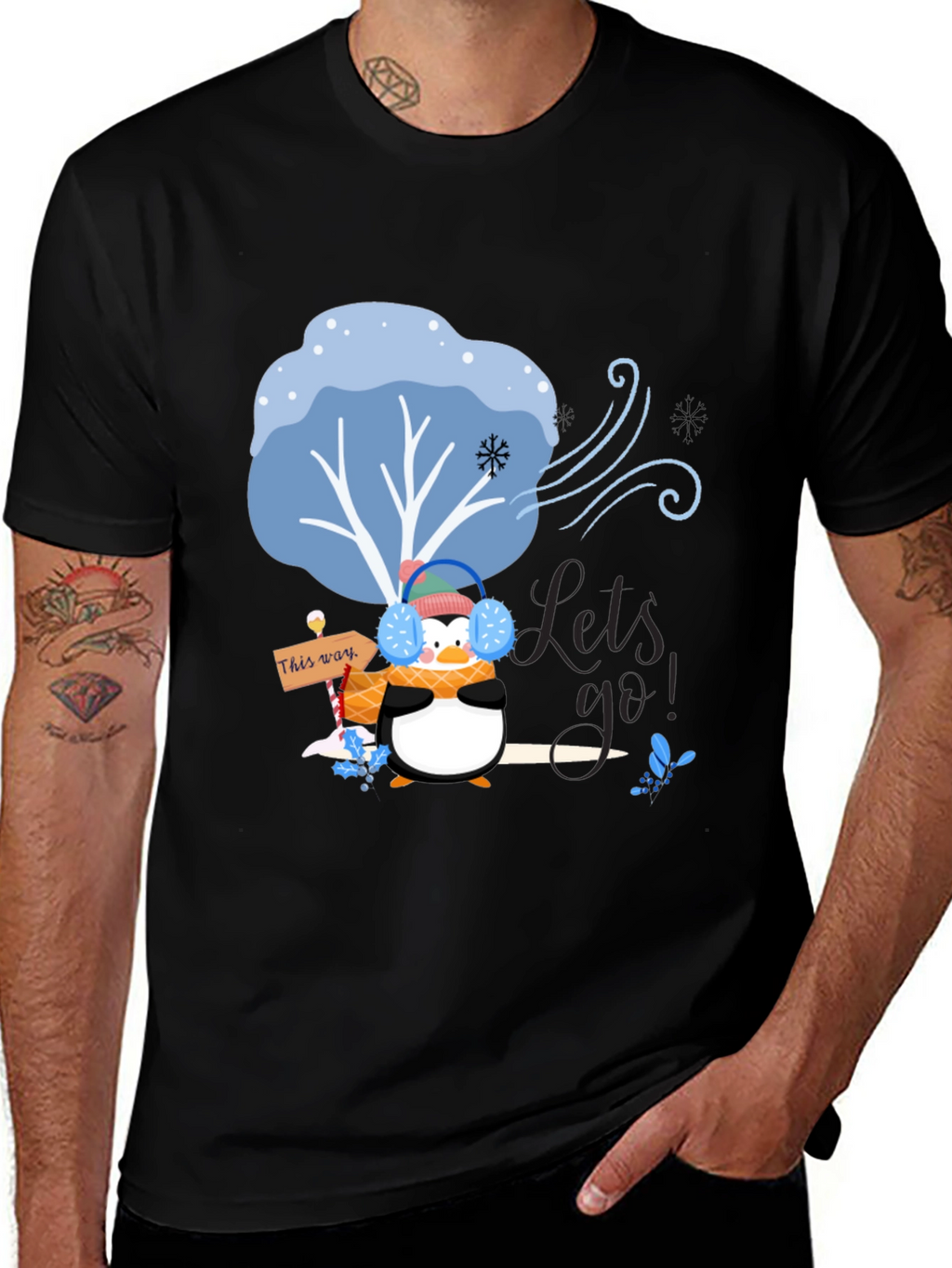 Winter Penguin T-Shirt - Lets Go!
