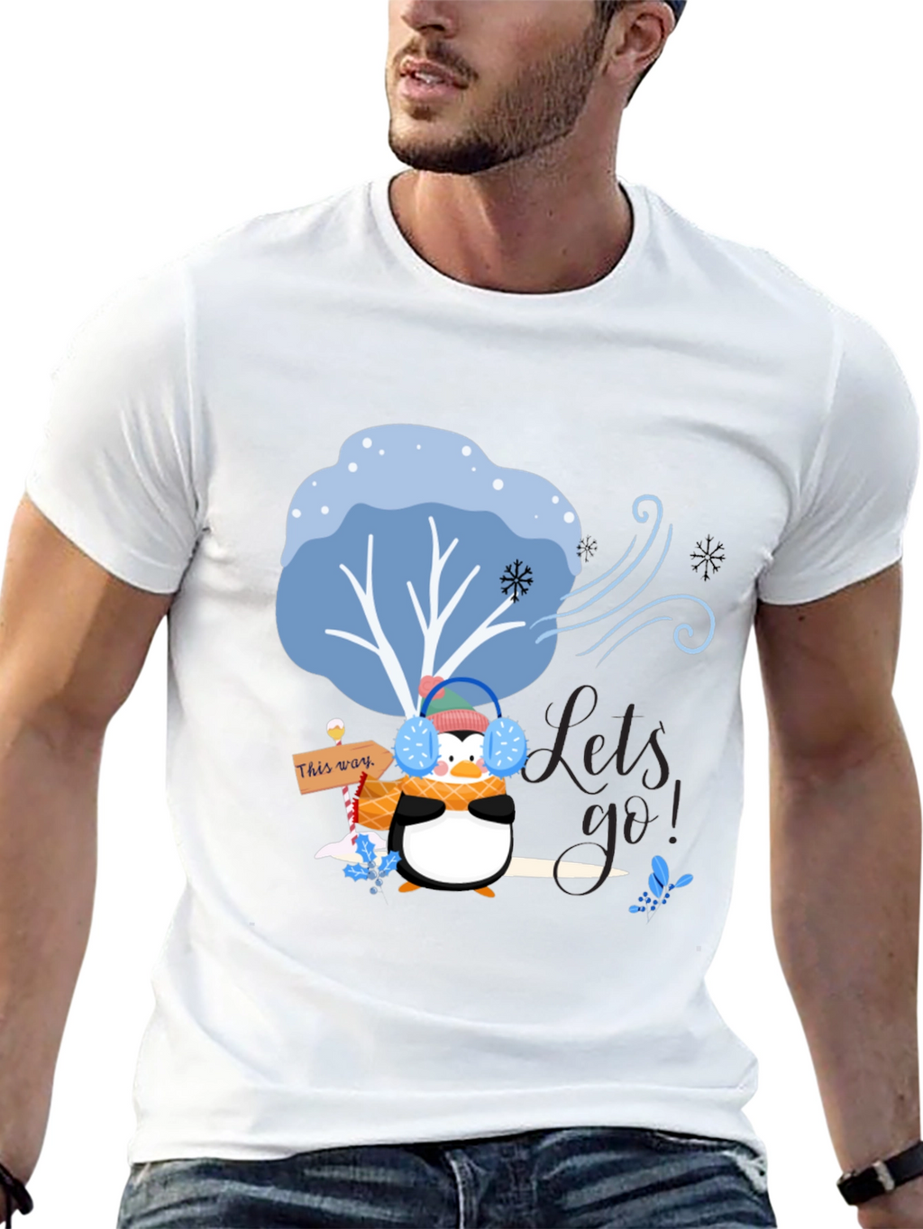 Winter Penguin T-Shirt - Lets Go!