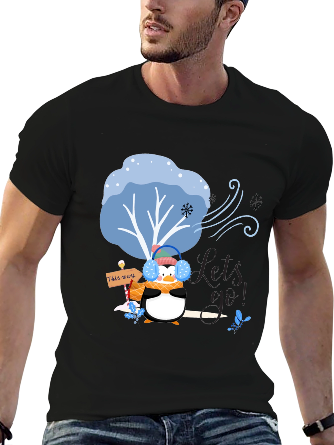 Winter Penguin T-Shirt - Lets Go!