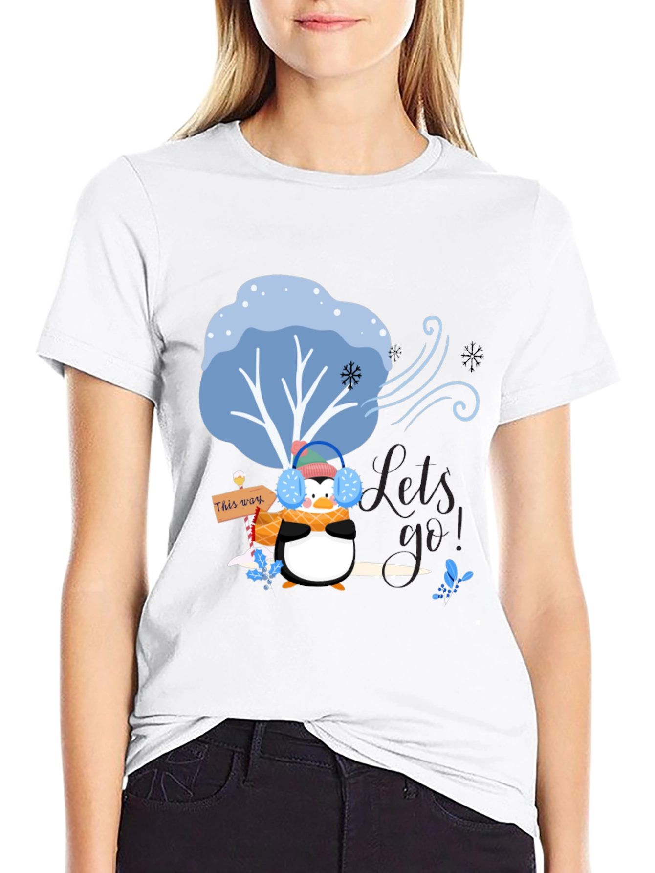 Winter Penguin T-Shirt - Lets Go!