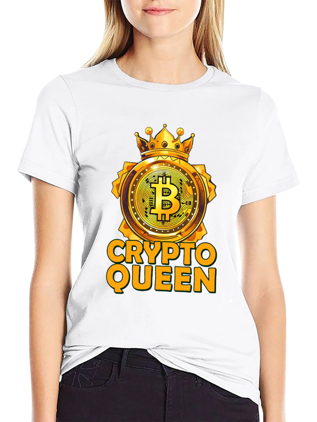 Crypto Queen Bitcoin T-Shirt - Golden Crown