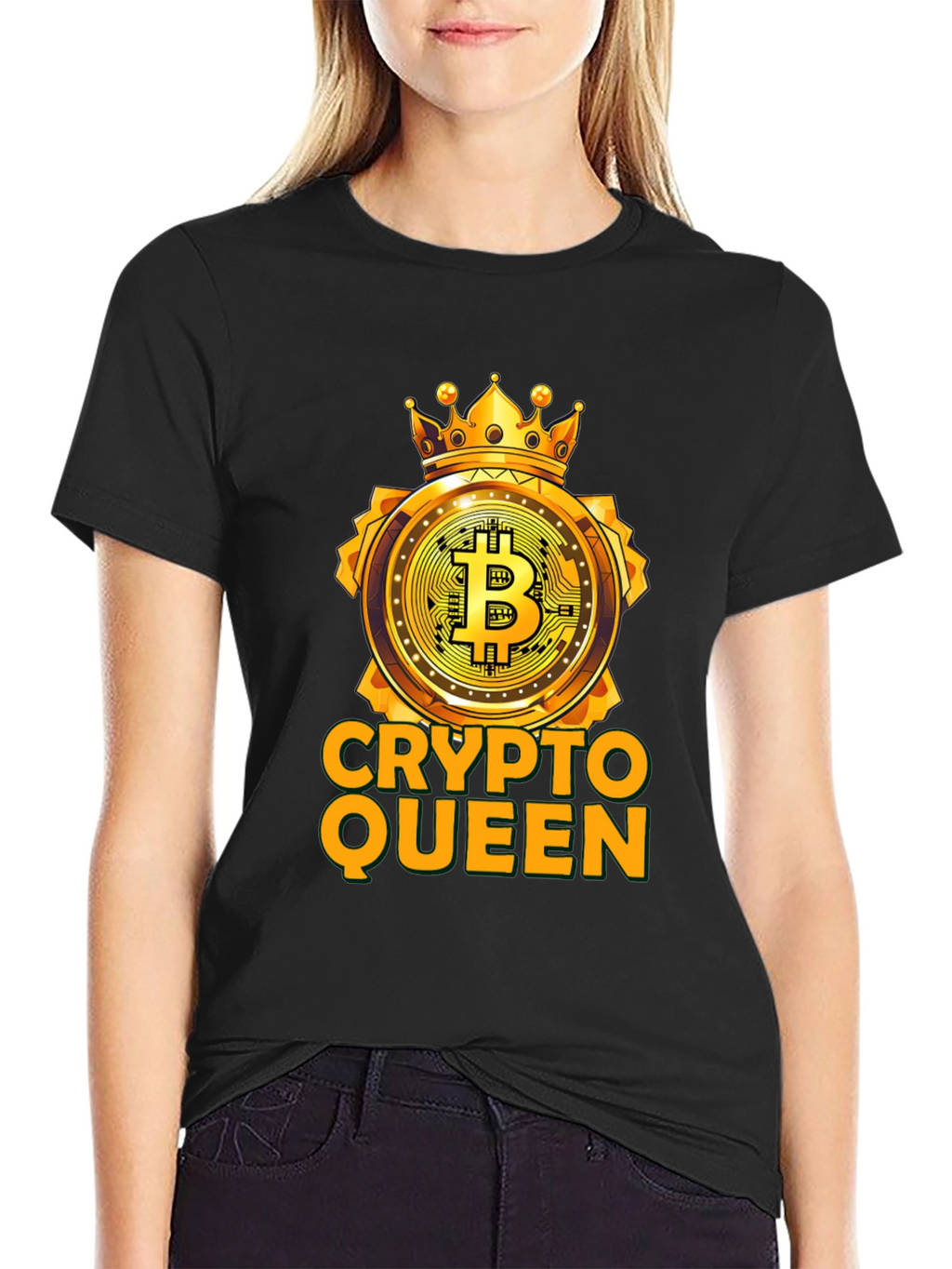 Crypto Queen Bitcoin T-Shirt - Golden Crown
