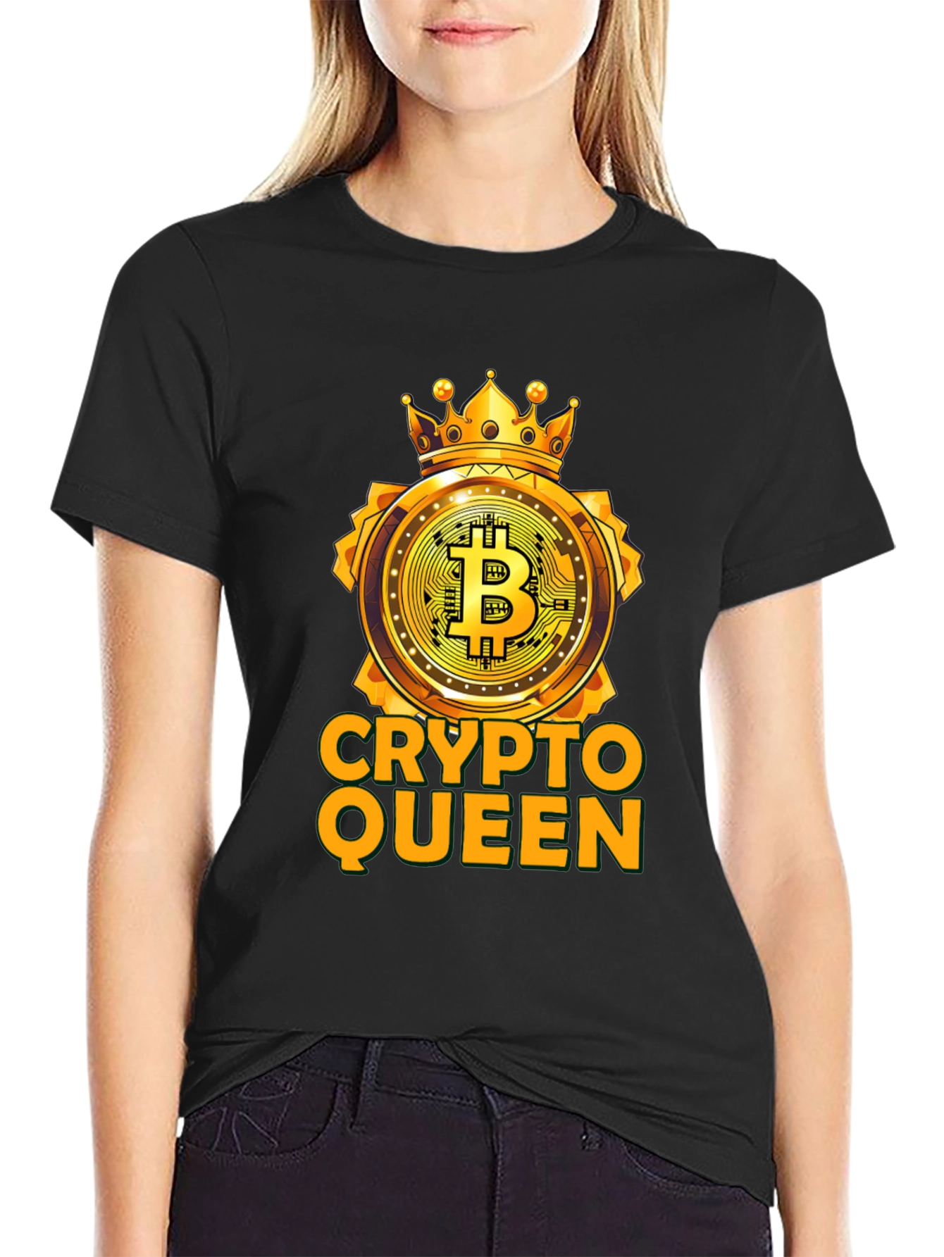Crypto Queen Bitcoin T-Shirt - Golden Crown