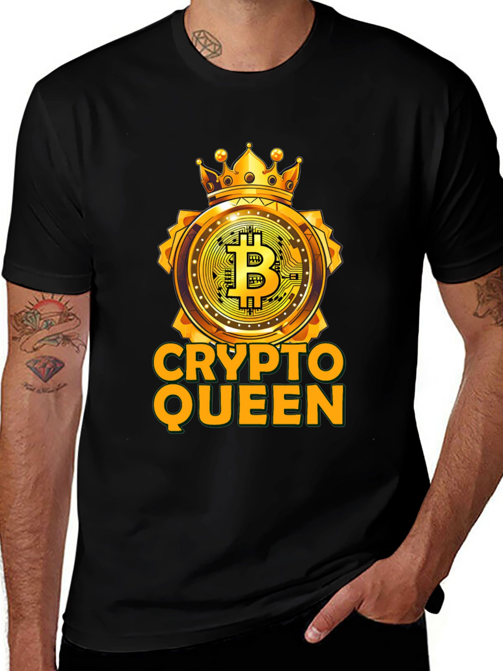 Crypto Queen Bitcoin T-Shirt - Golden Crown