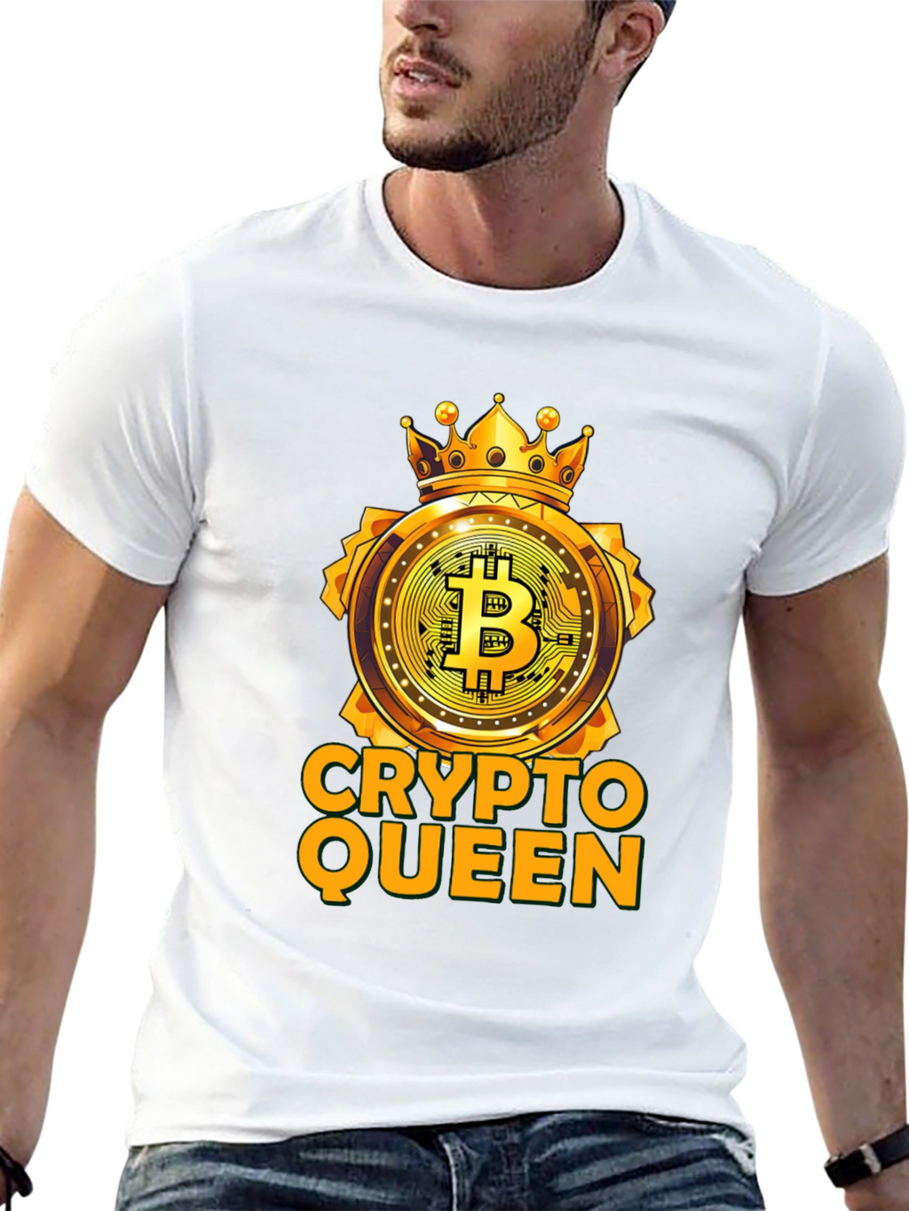 Crypto Queen Bitcoin T-Shirt - Golden Crown