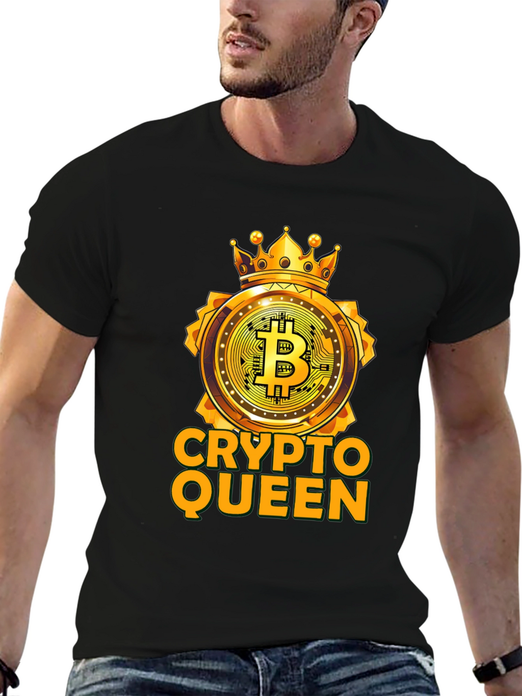 Crypto Queen Bitcoin T-Shirt - Golden Crown