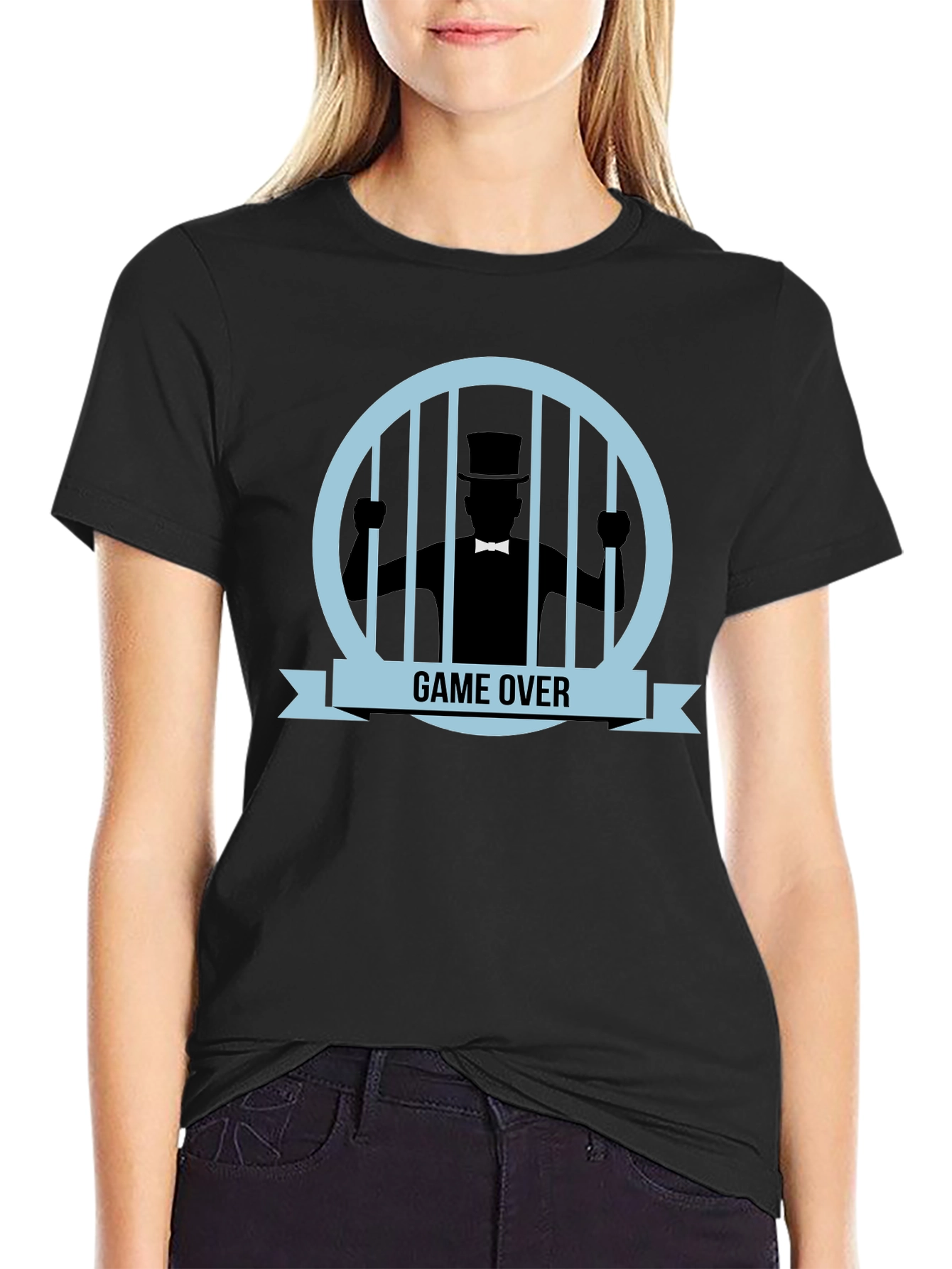 Game Over T-Shirt - Black Graphic Tee with Novelty Design