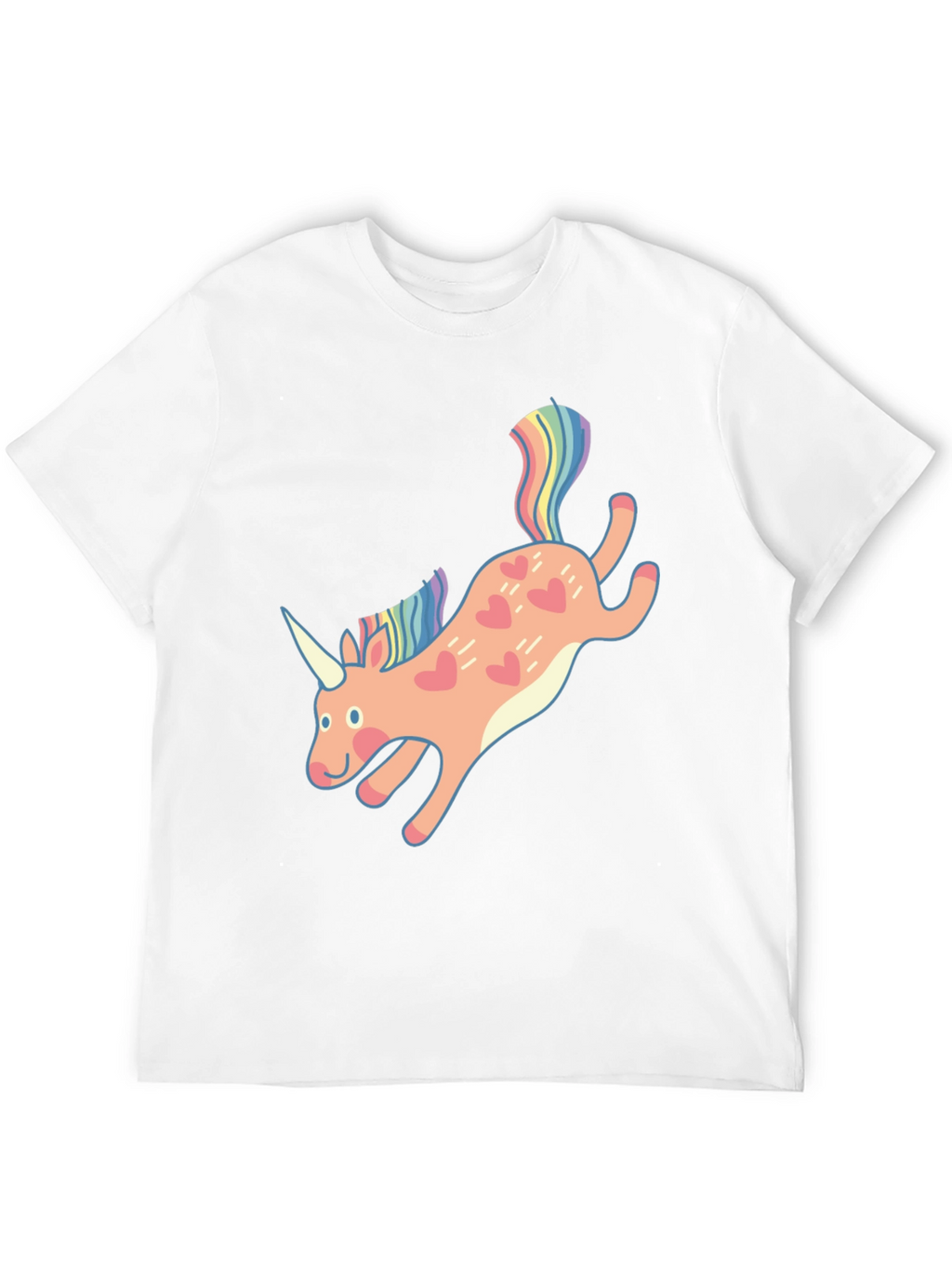 Unicorn Heart Print Black T-Shirt