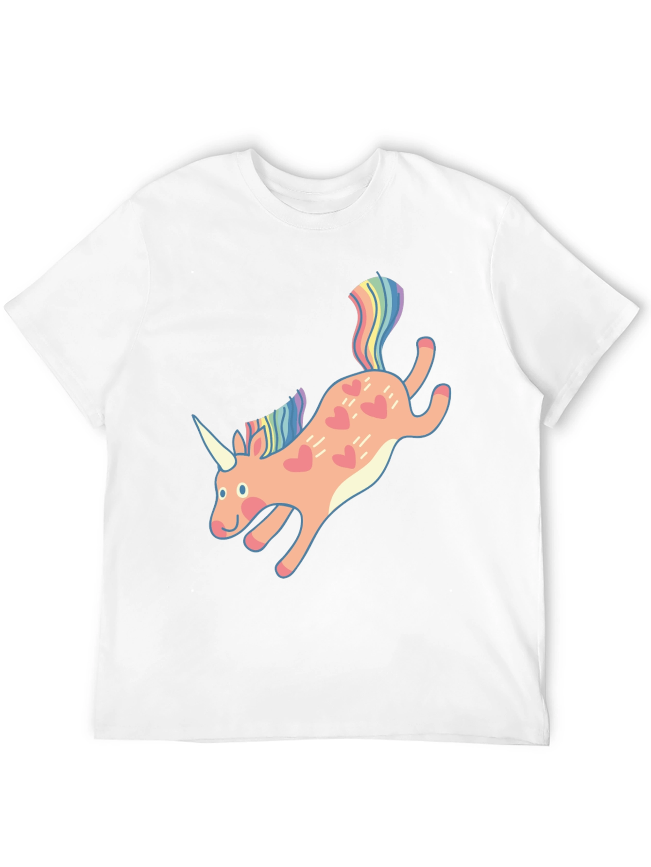 Unicorn Heart Print Black T-Shirt