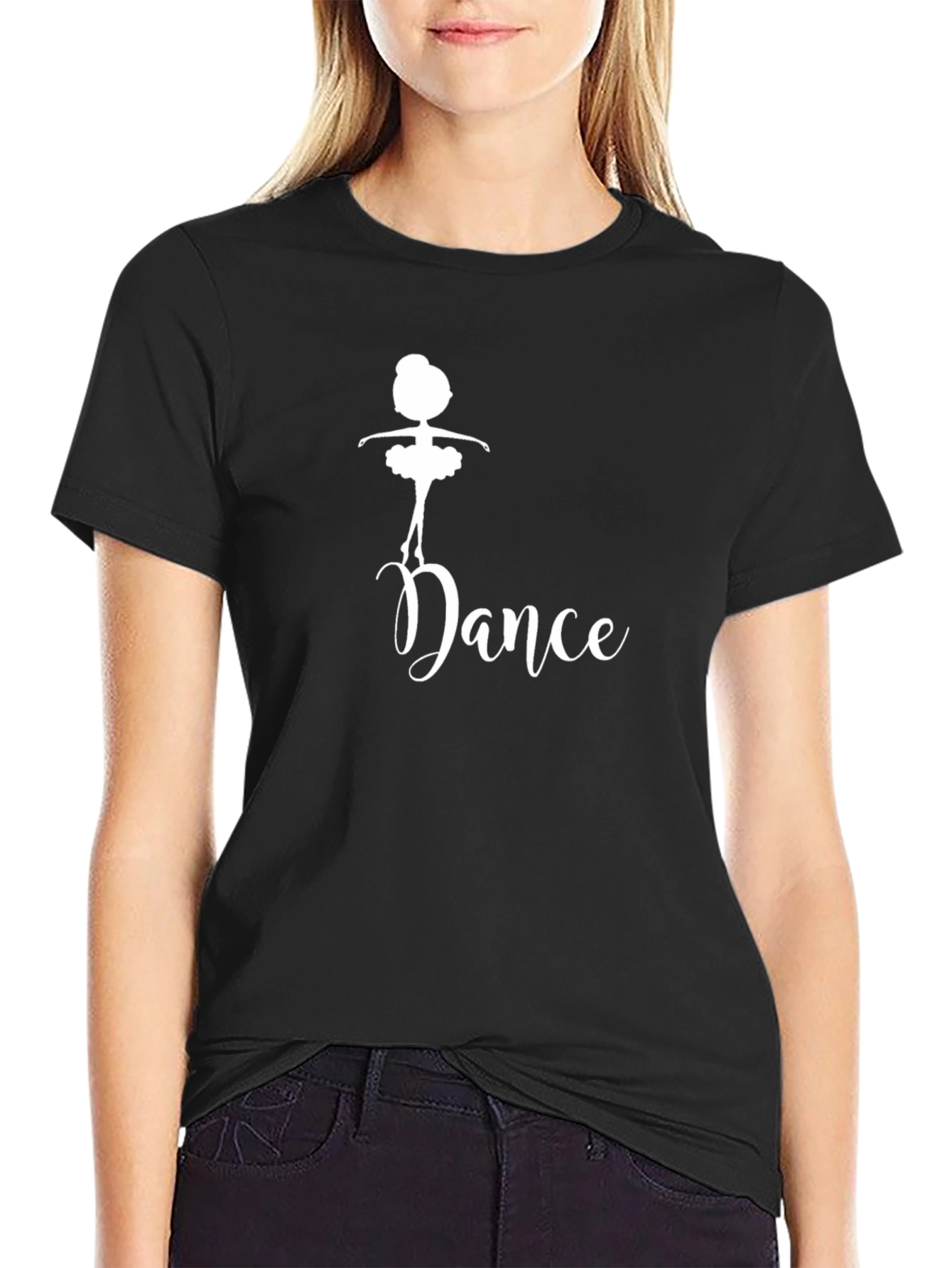Dance Ballerina Black Graphic Tee