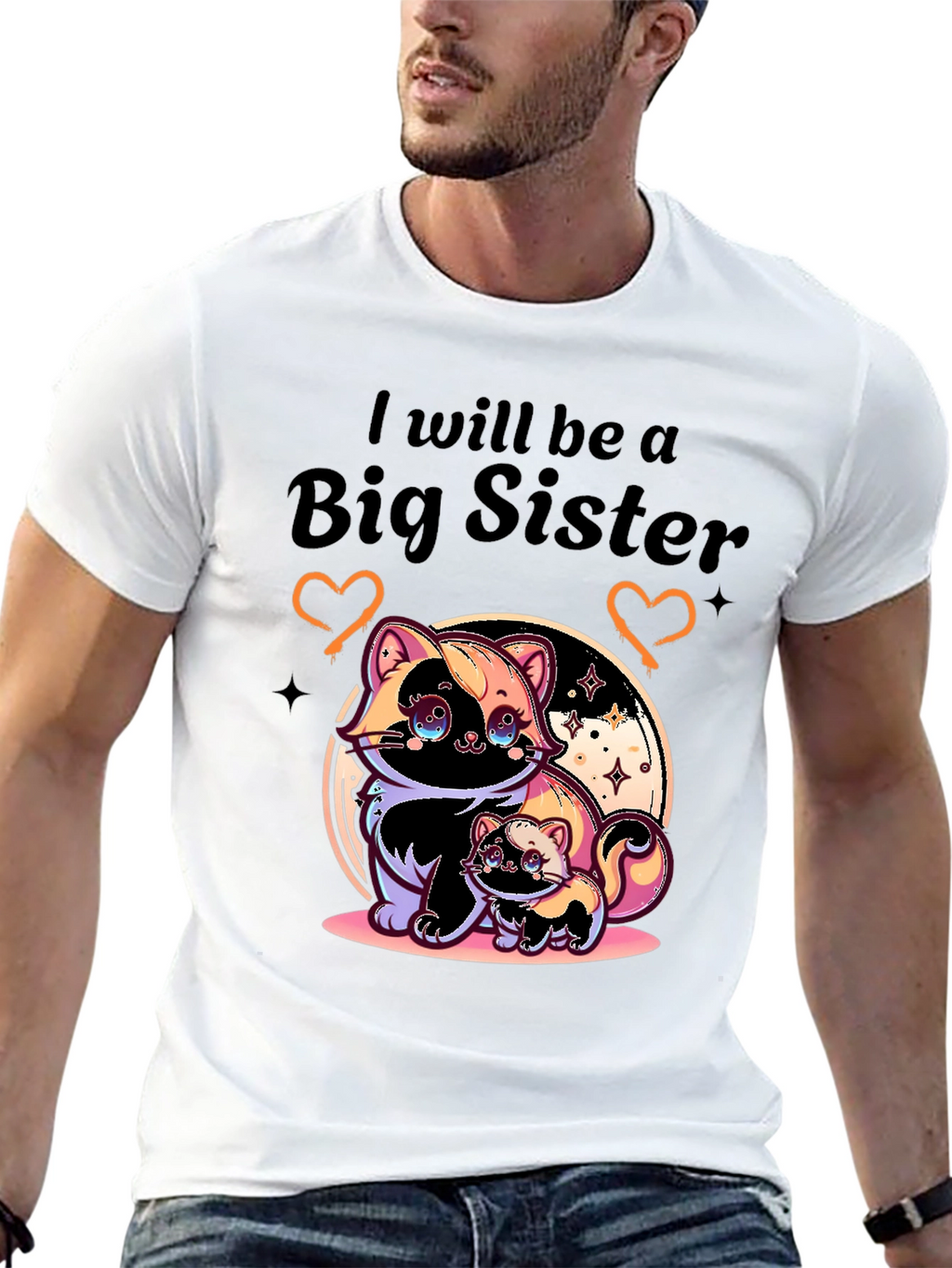 Big Sister T-Shirt with Cute Skunk Design