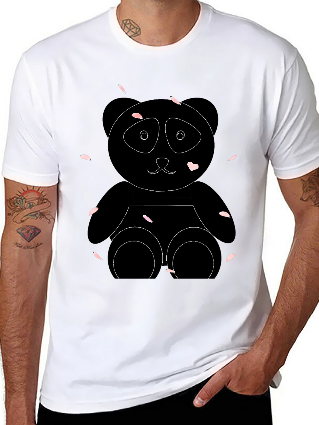 Black Panda Bear Graphic Tee