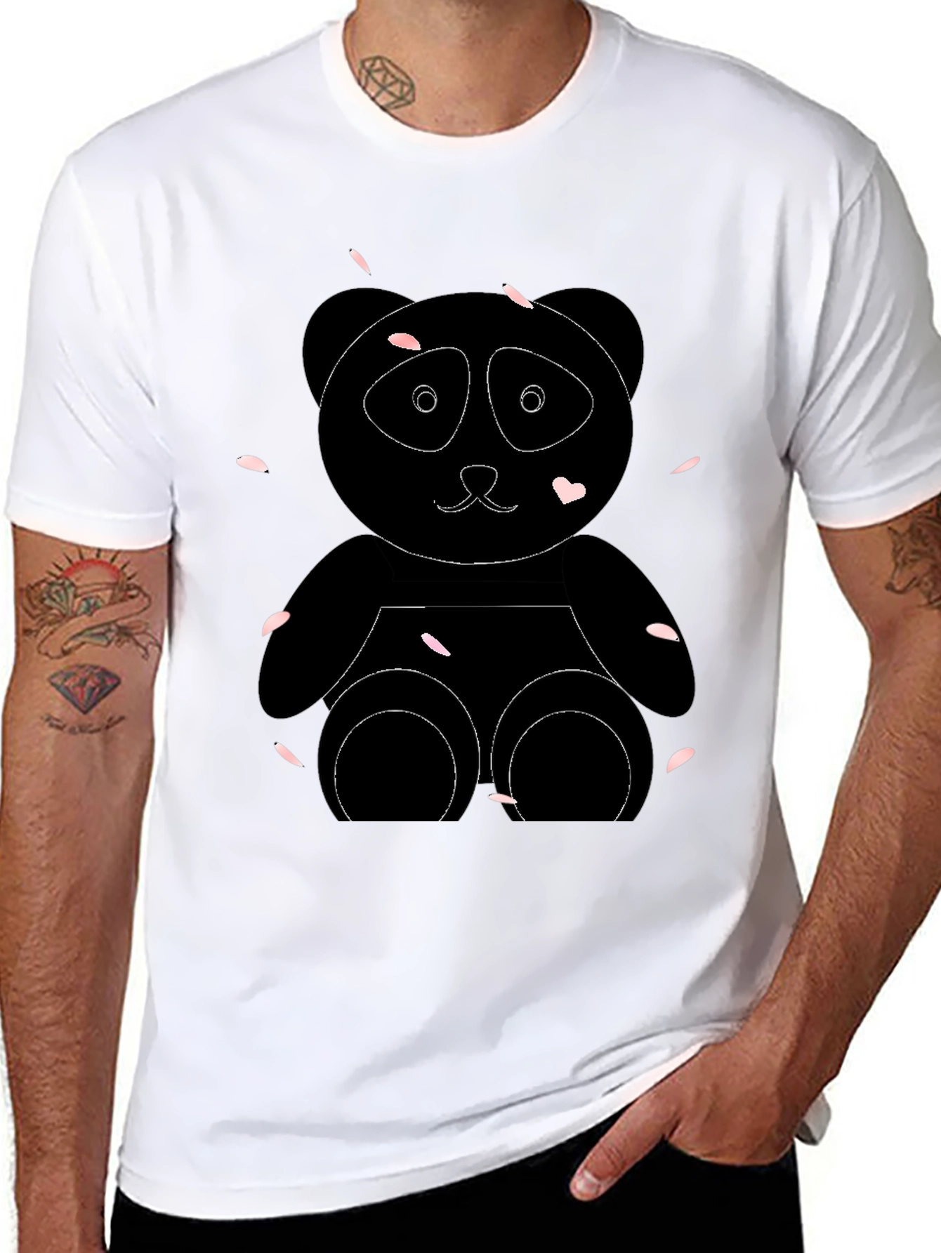Black Panda Bear Graphic Tee