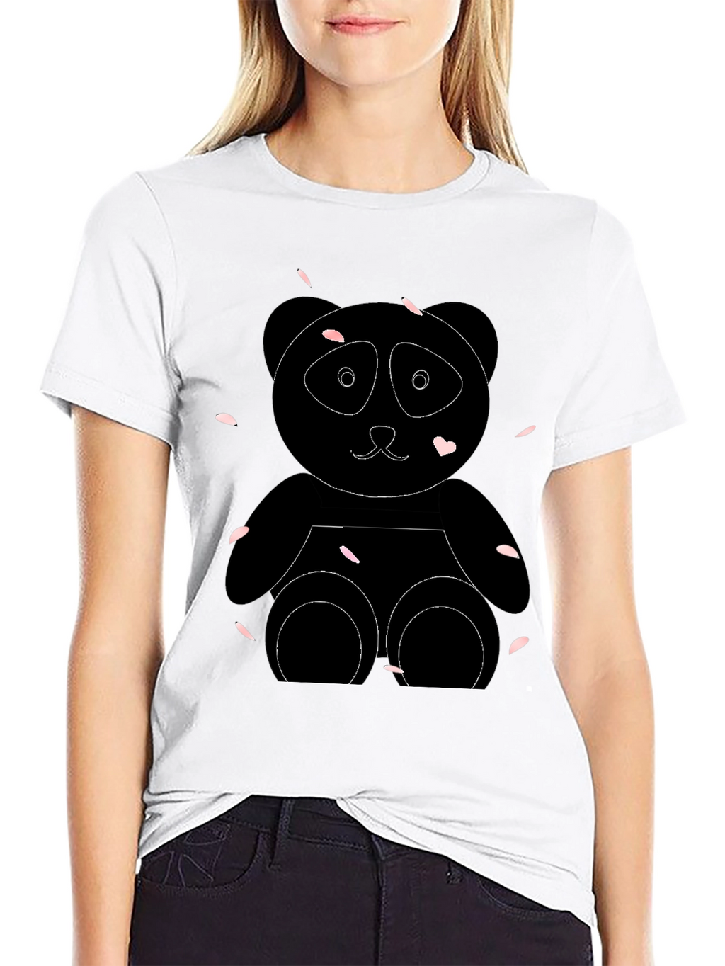 Black Panda Bear Graphic Tee