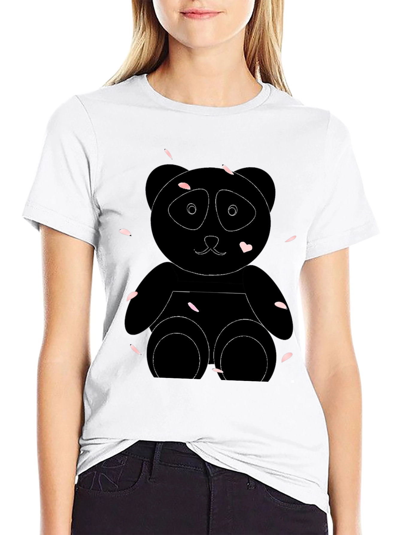 Black Panda Bear Graphic Tee