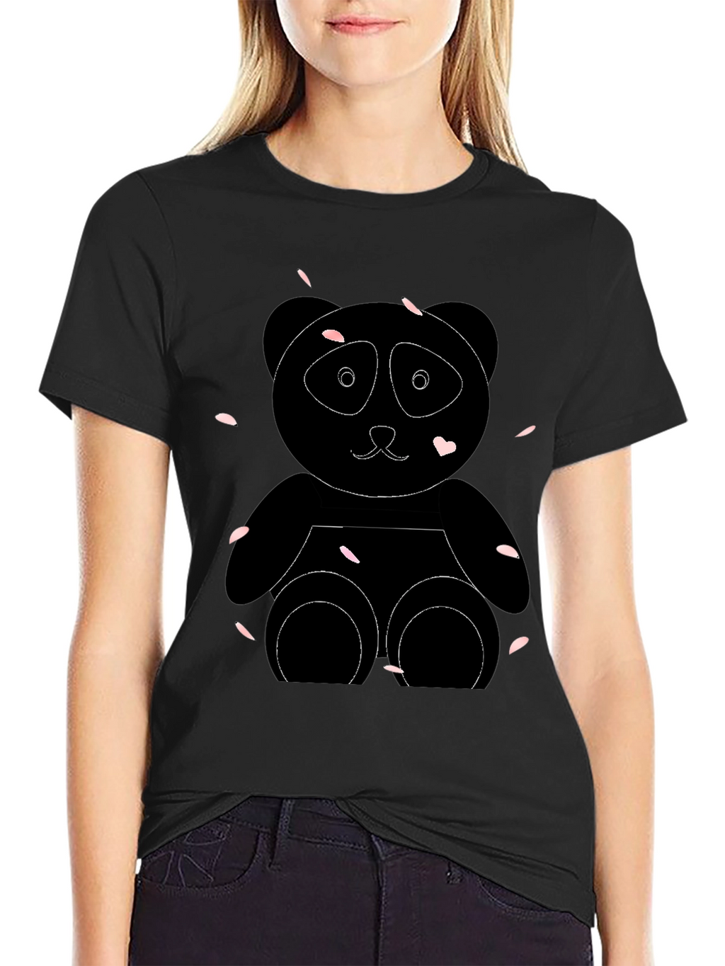 Black Panda Bear Graphic Tee
