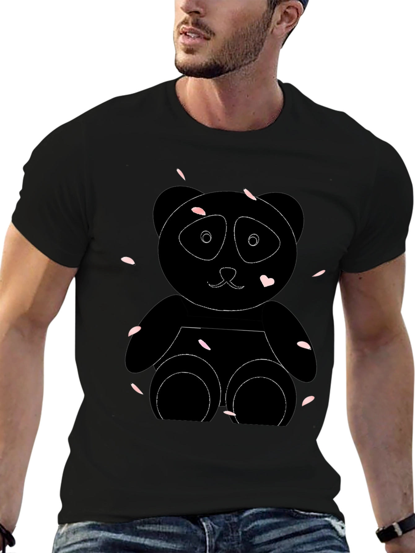 Black Panda Bear Graphic Tee