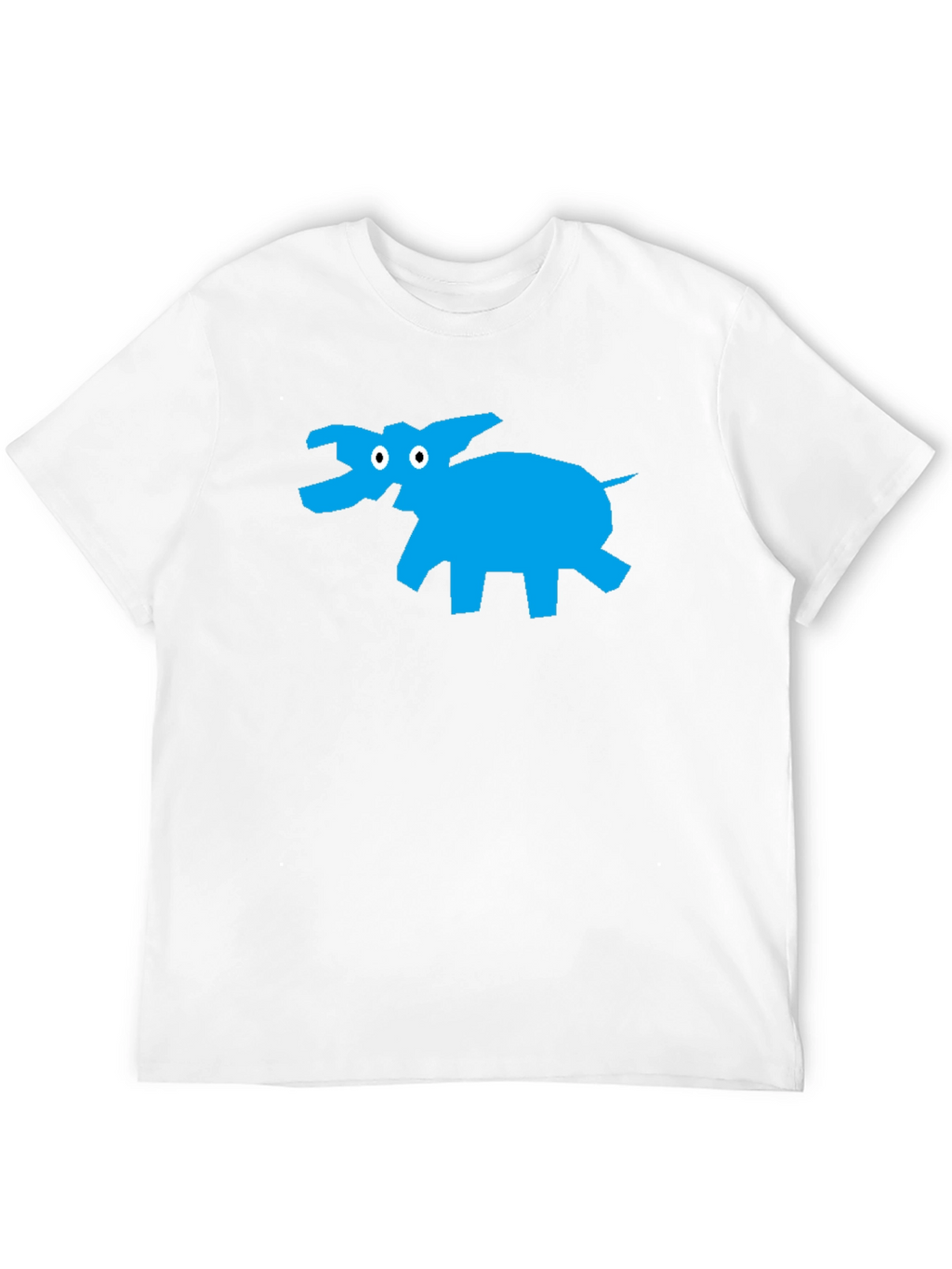 Black T-Shirt with Abstract Blue Elephant Design