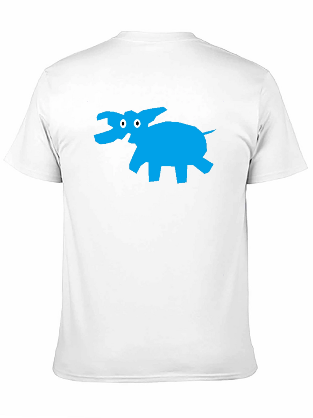 Black T-Shirt with Abstract Blue Elephant Design