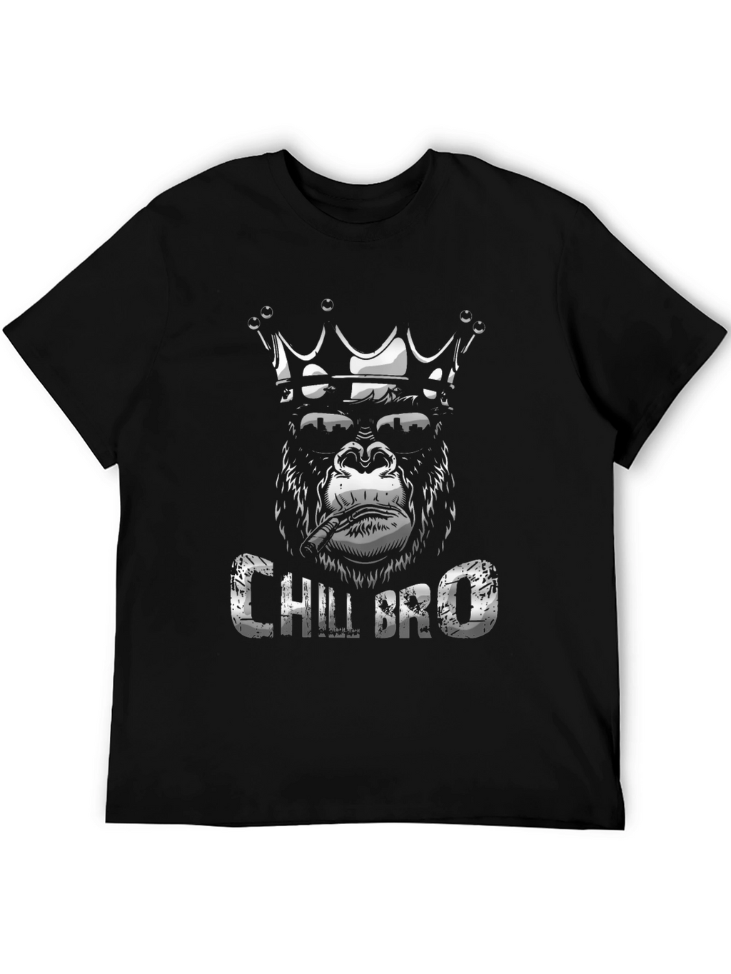 Chill Bro Gorilla King Black T-Shirt