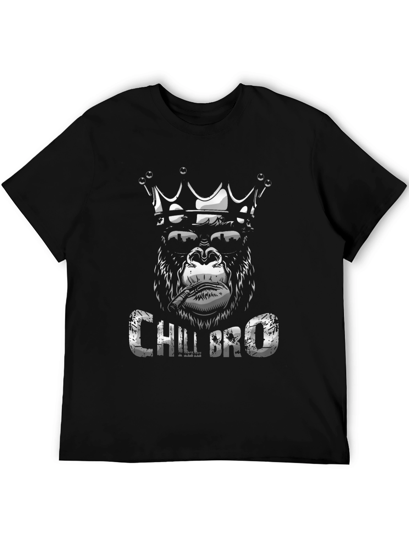 Chill Bro Gorilla King Black T-Shirt