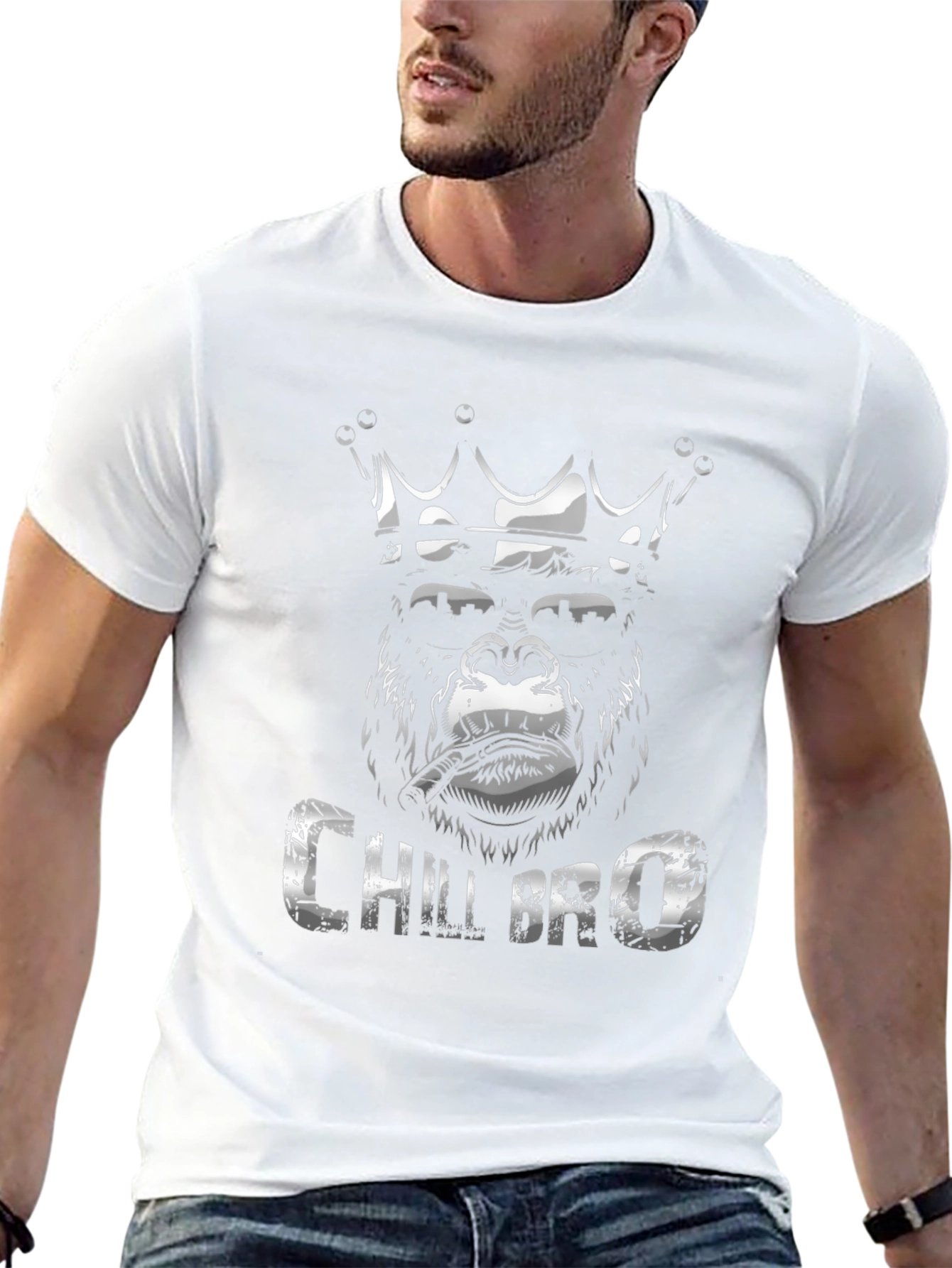 Chill Bro Gorilla King Black T-Shirt