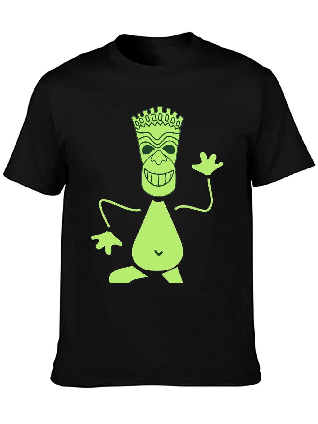 Fun Tiki Graphic Print Black T-Shirt