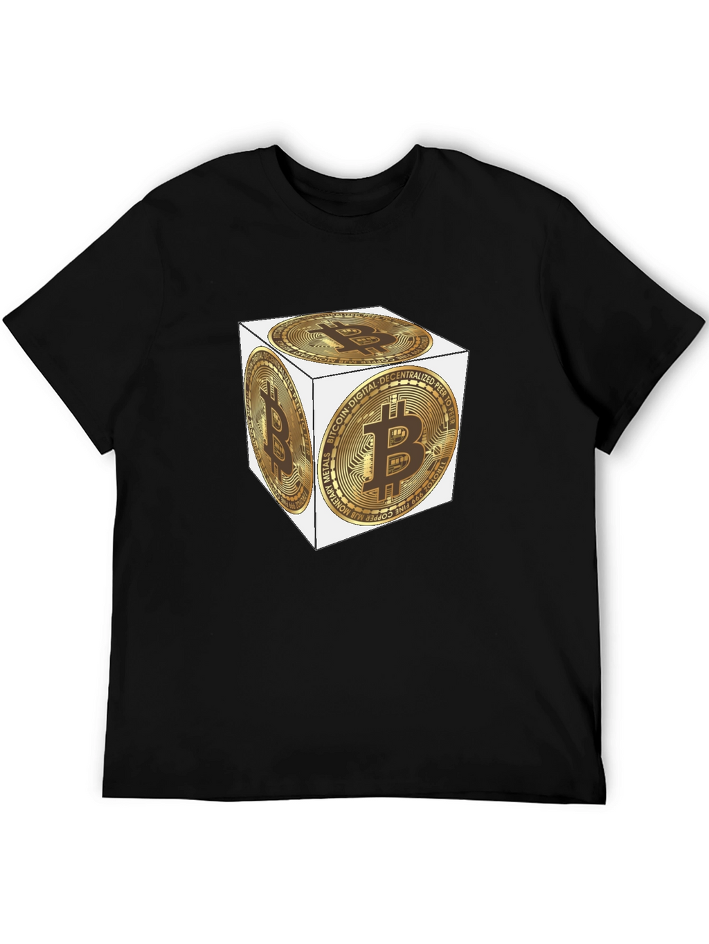 Bitcoin Cube Black T-Shirt - Crypto Tee