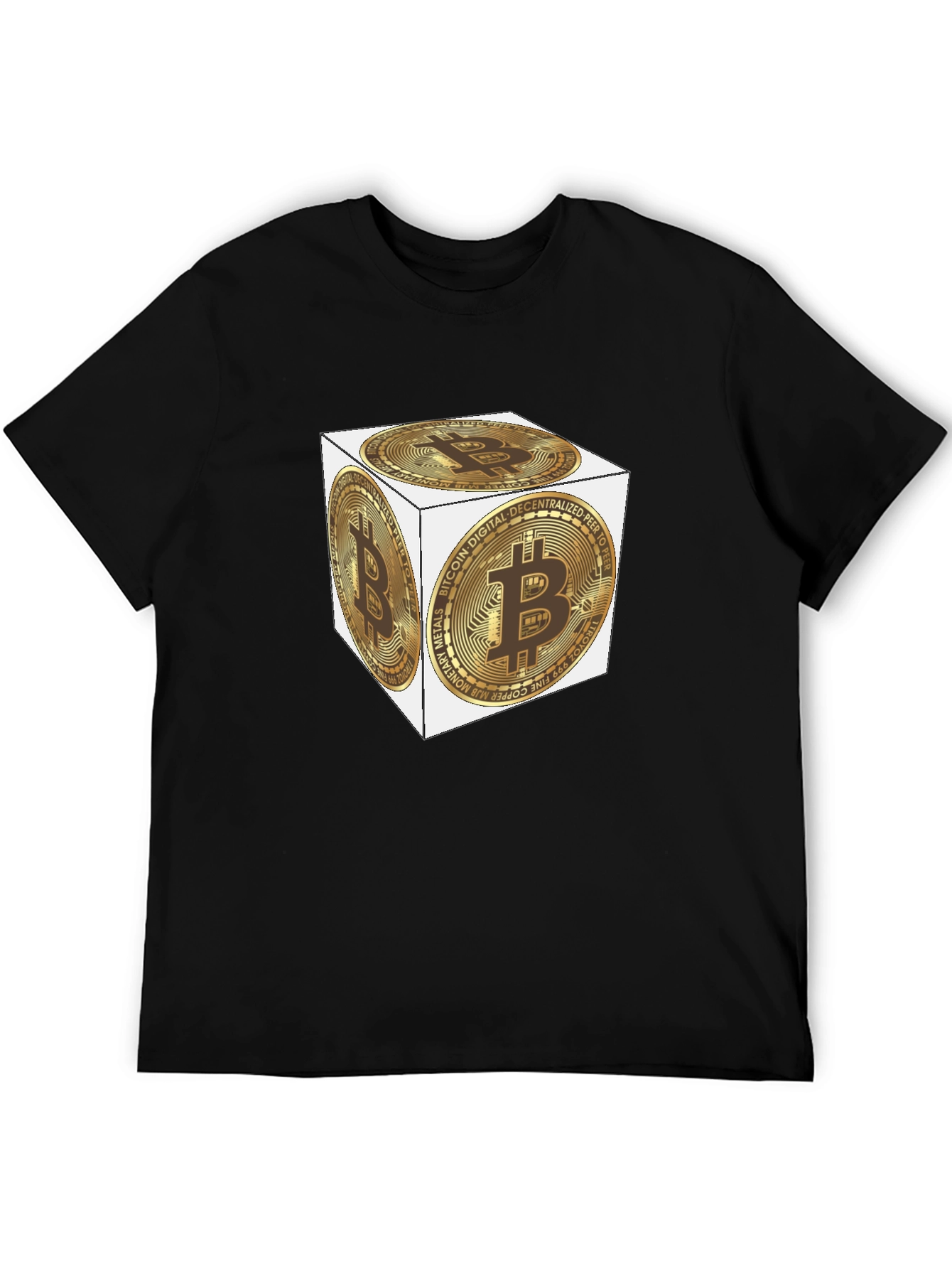 Bitcoin Cube Black T-Shirt - Crypto Tee