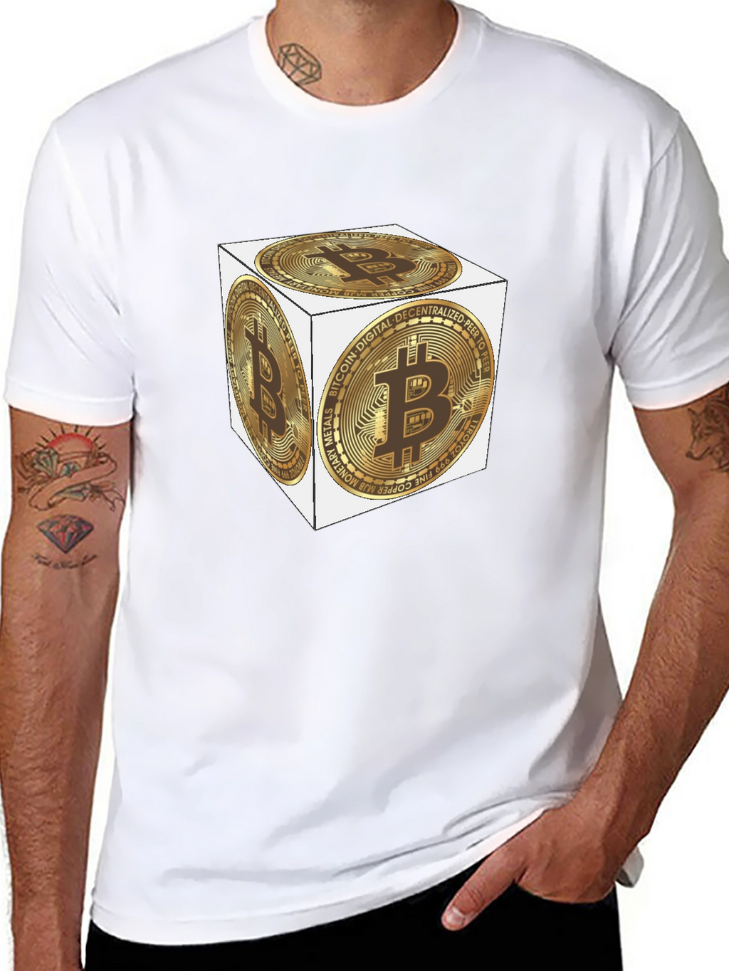 Bitcoin Cube Black T-Shirt - Crypto Tee