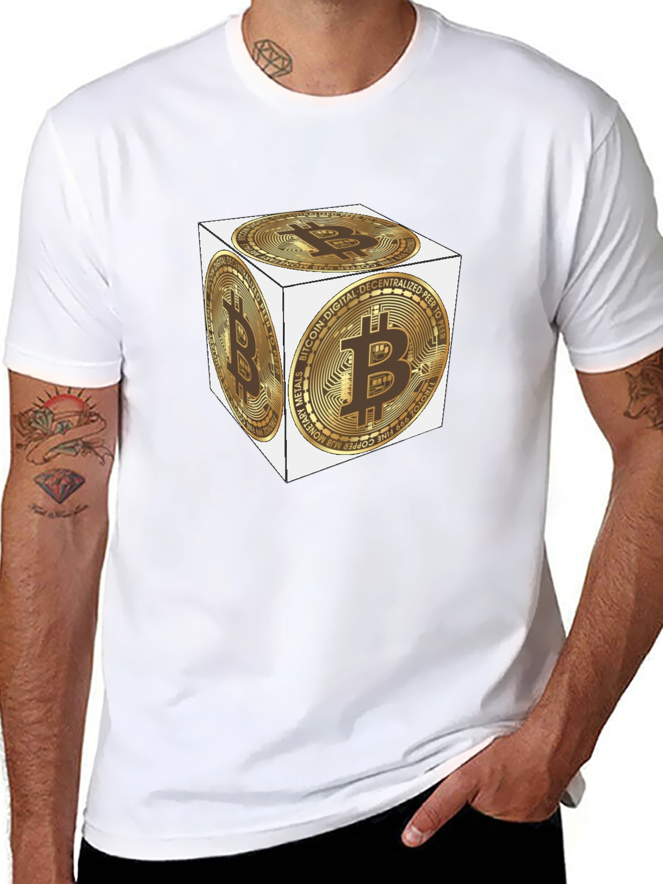 Bitcoin Cube Black T-Shirt - Crypto Tee