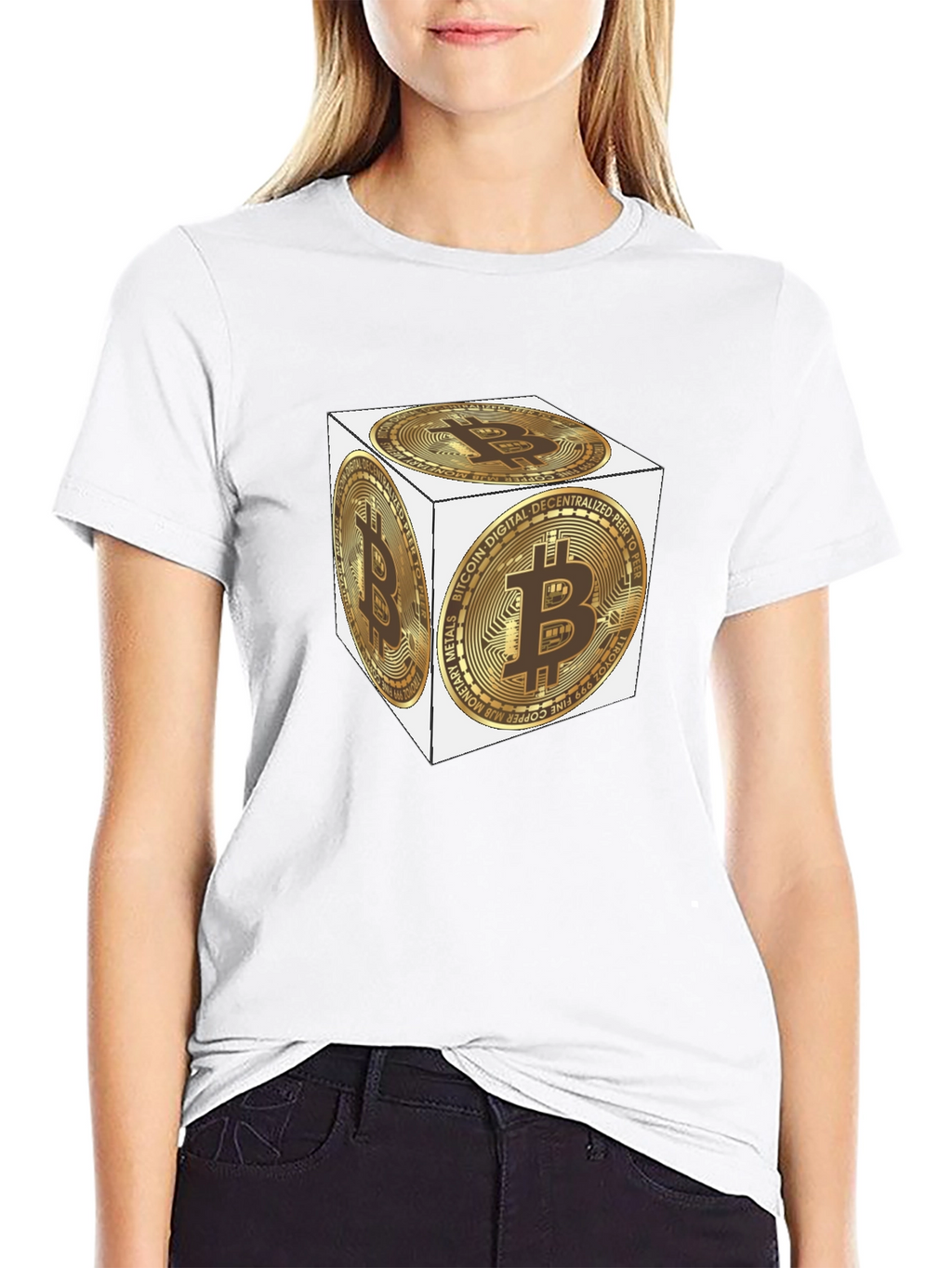 Bitcoin Cube Black T-Shirt - Crypto Tee