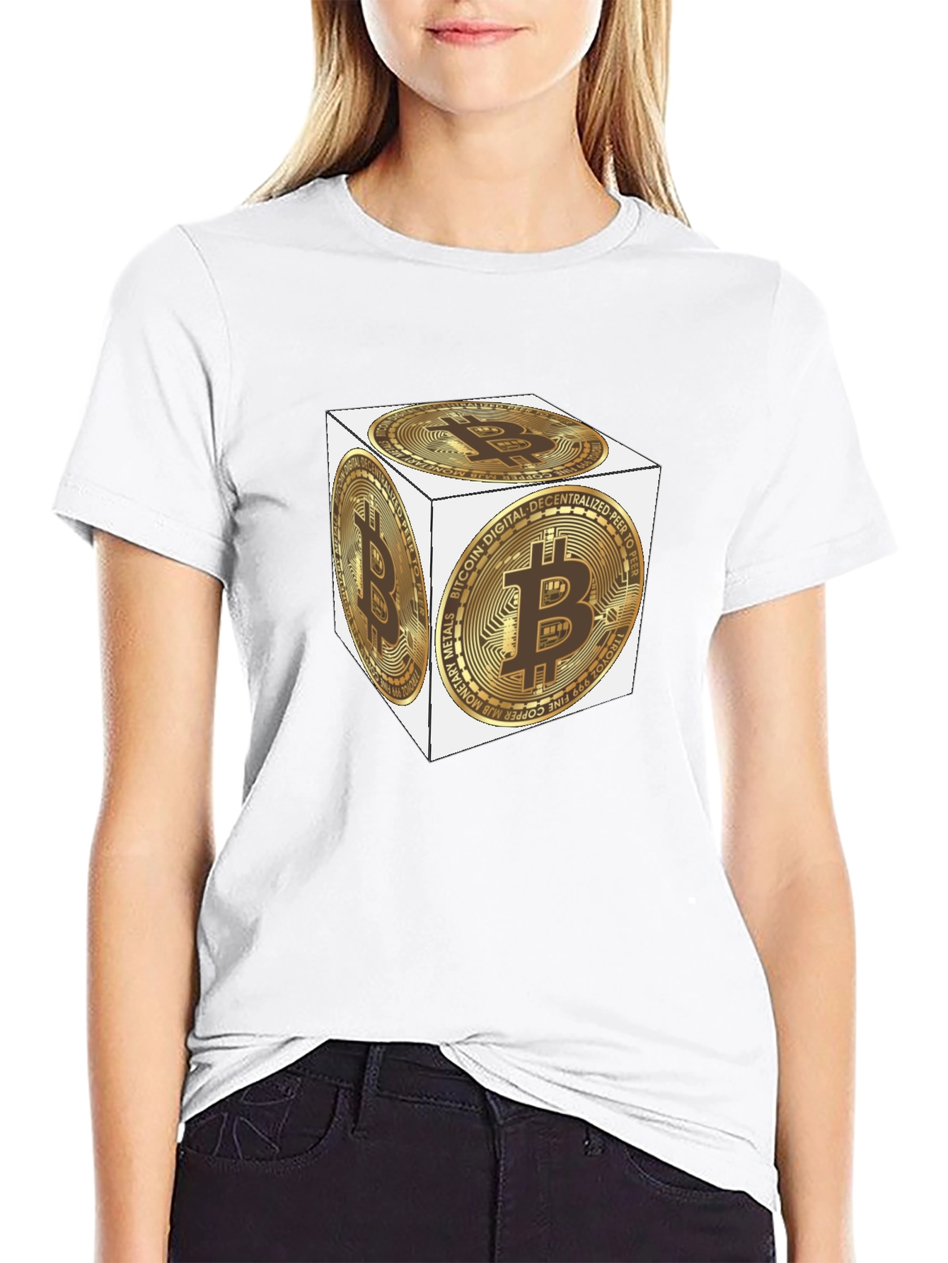 Bitcoin Cube Black T-Shirt - Crypto Tee