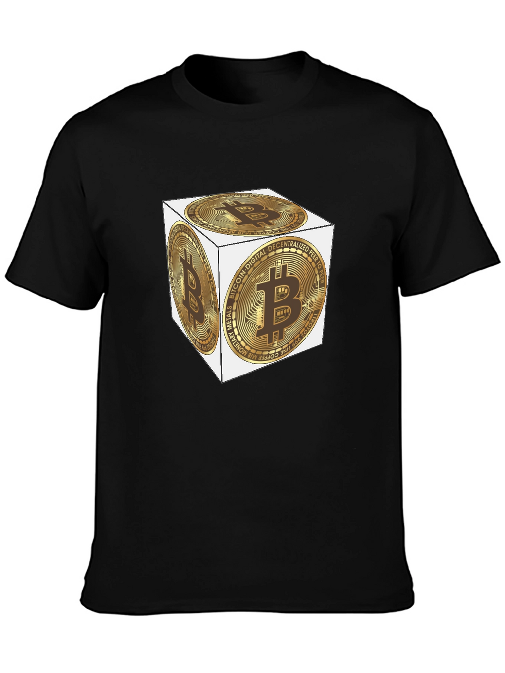 Bitcoin Cube Black T-Shirt - Crypto Tee